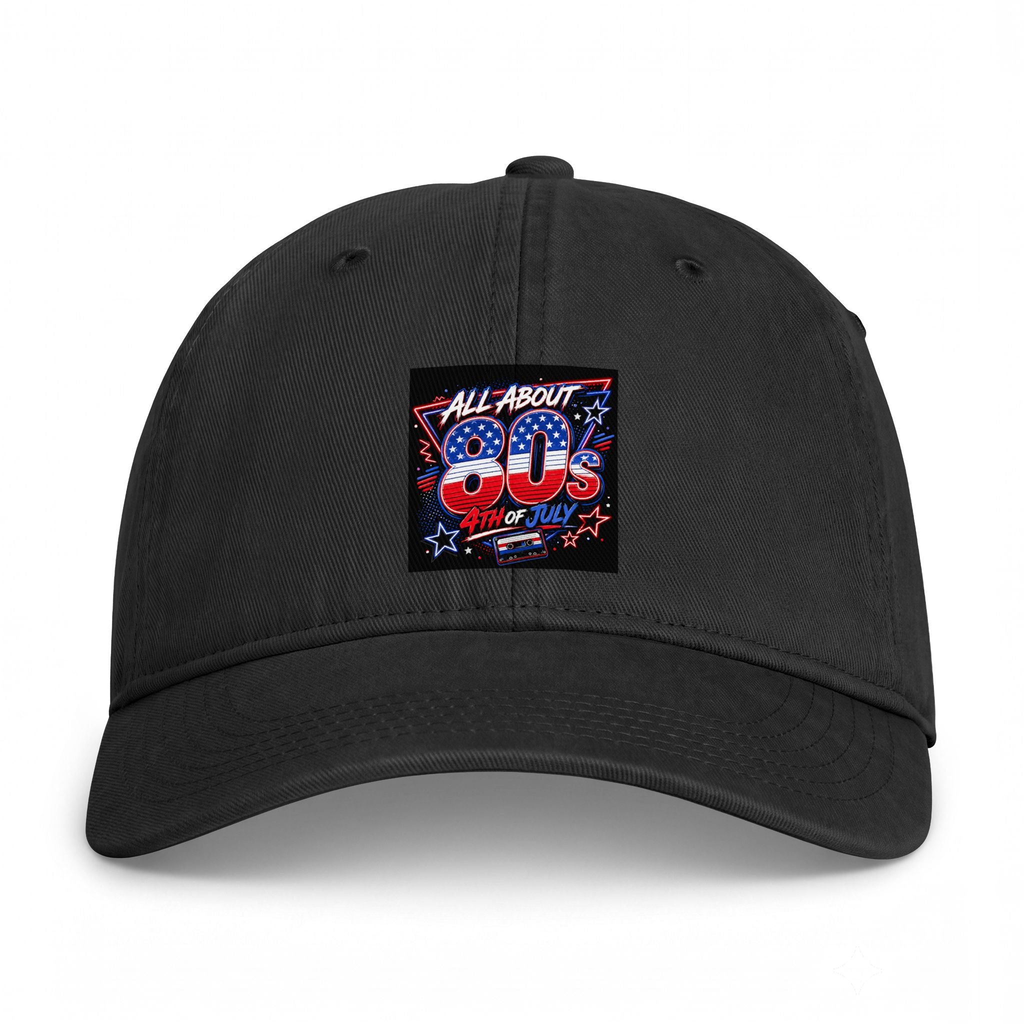 80s Retro Flag Dad Hat — "All About 80s" Washed Baseball Cap