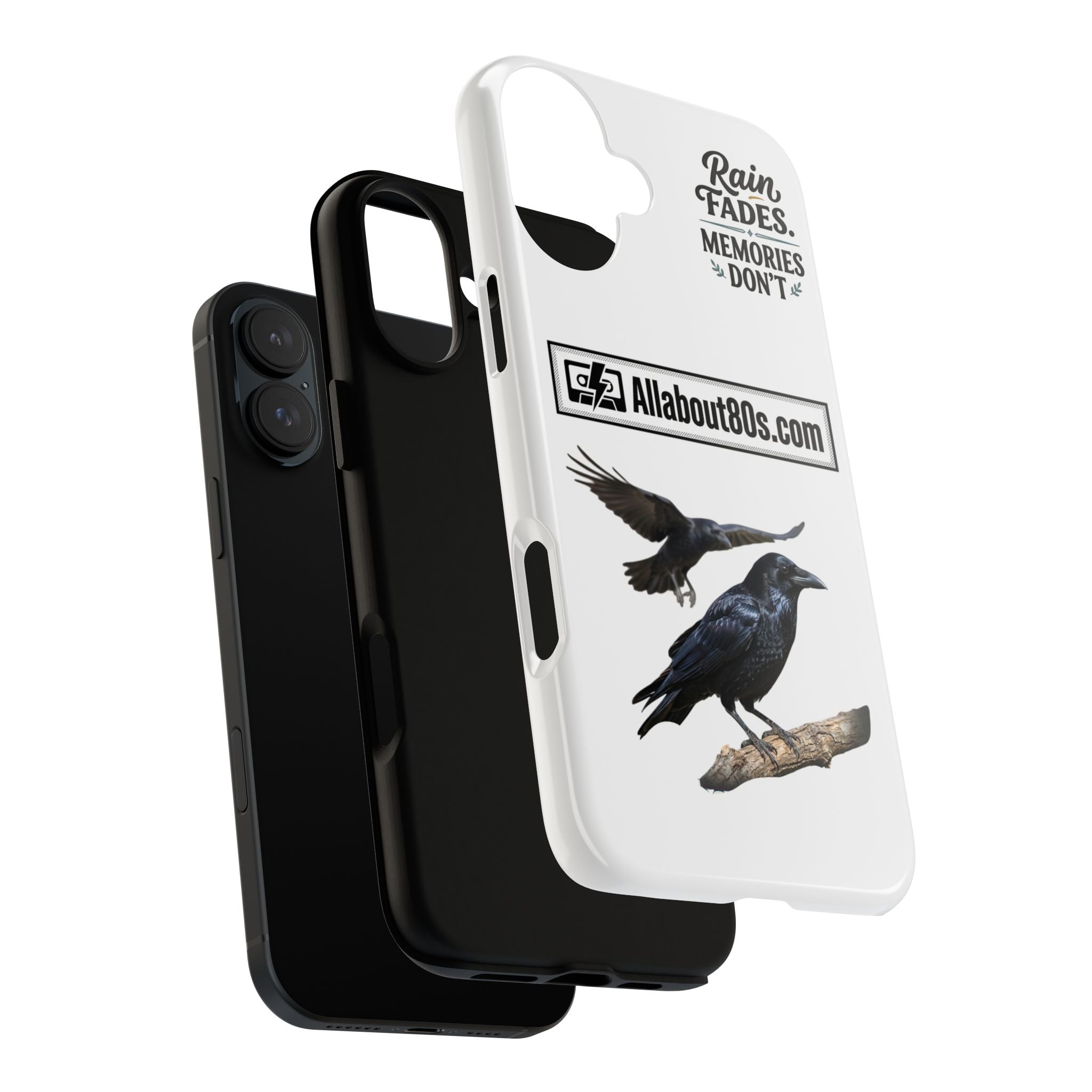 Raven Flight Phone Case — Protective iPhone Case with Black Crow Design