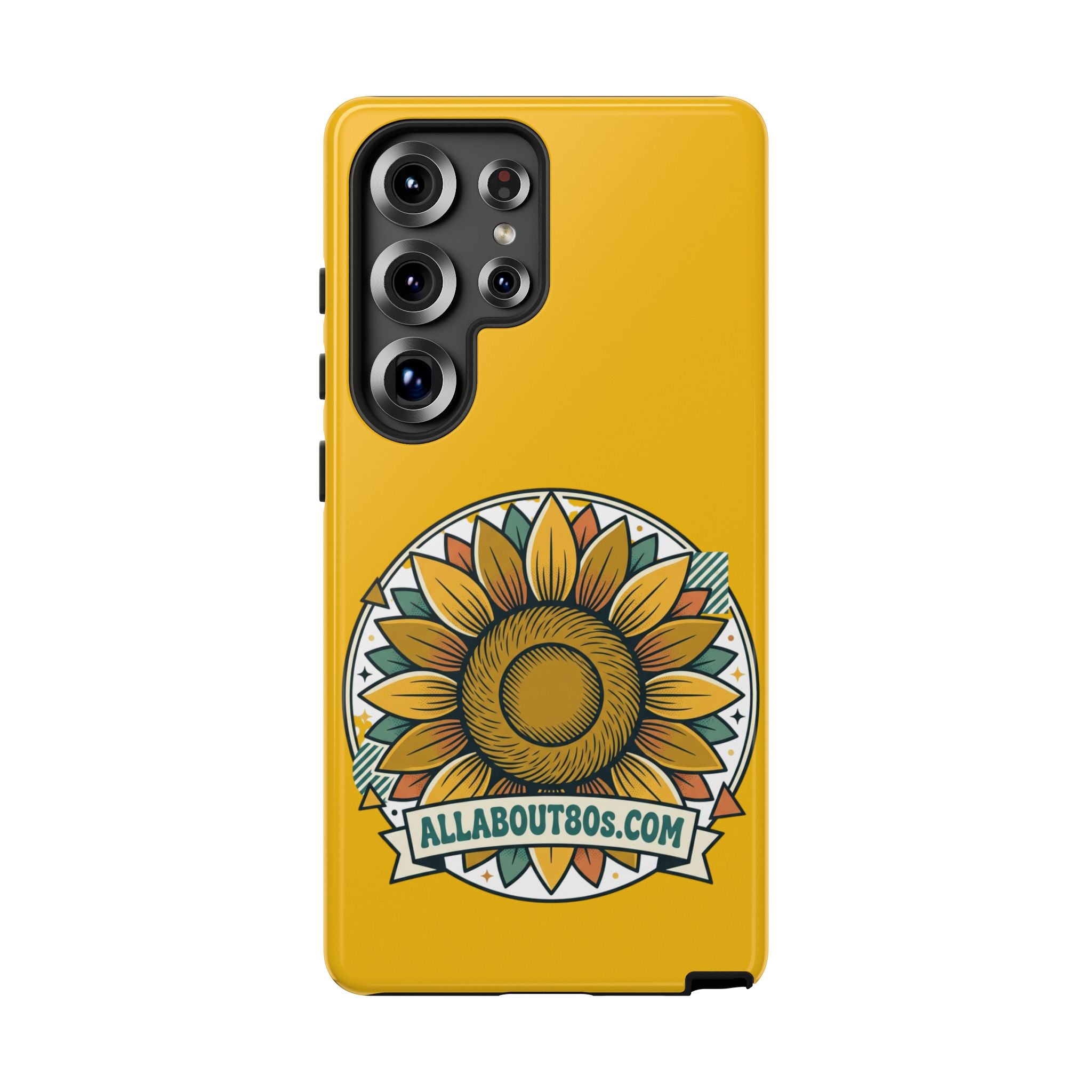 Sunflower Logo Phone Case — AllAbout80s.com Yellow Protective Cover