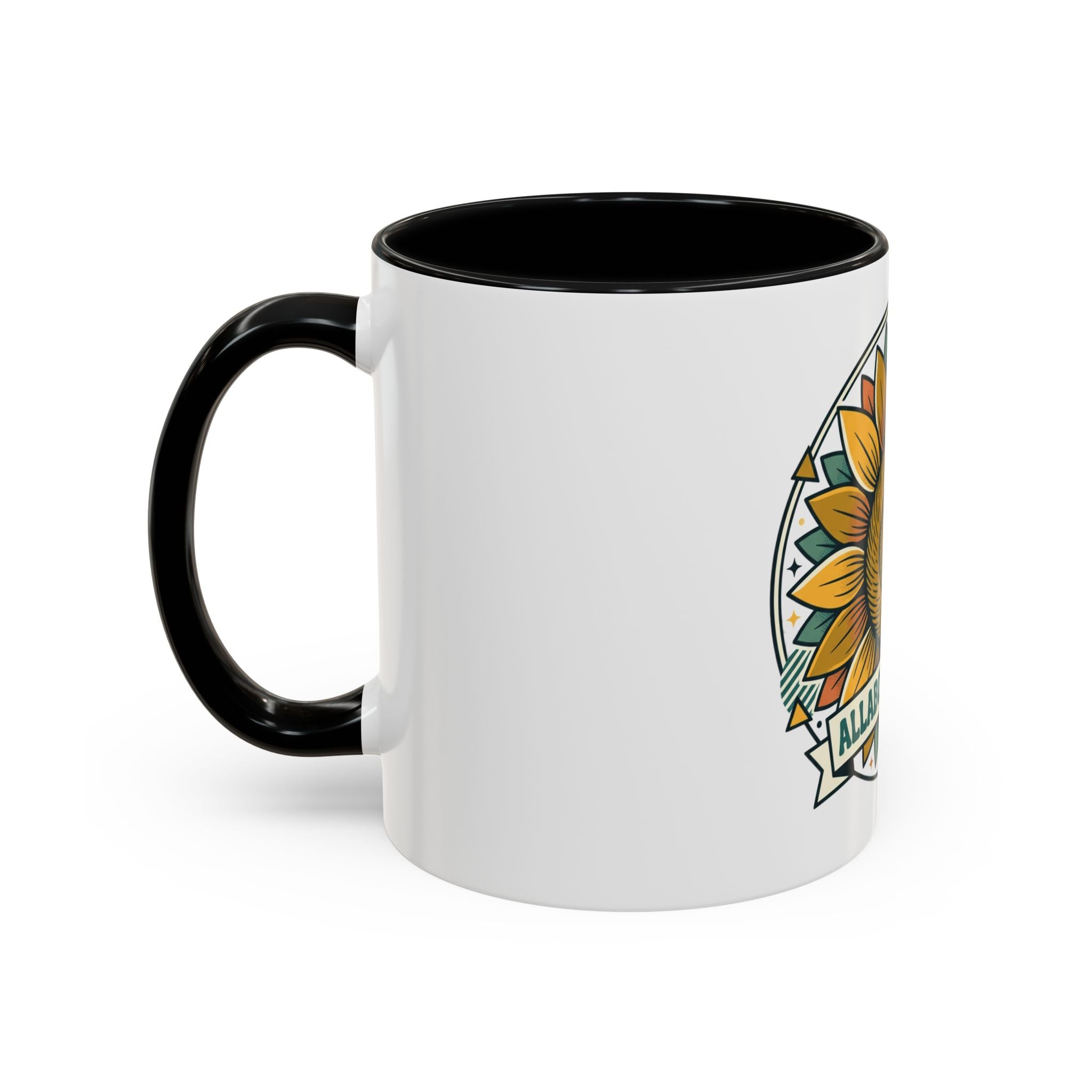 Sunflower Logo Coffee Mug — AllAbout80s.com Accent Ceramic Mug (11/15oz)