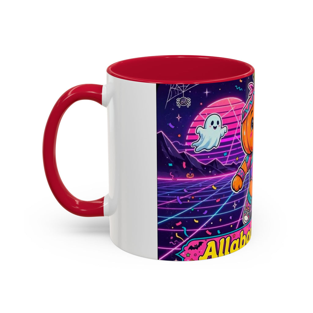 80s Retro Pumpkin Mug – Cute Neon Halloween Coffee Cup (11oz/15oz)