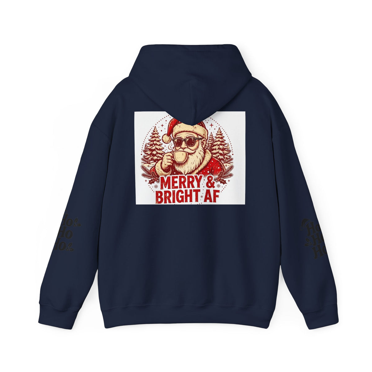 Merry & Bright AF Christmas Santa Hoodie