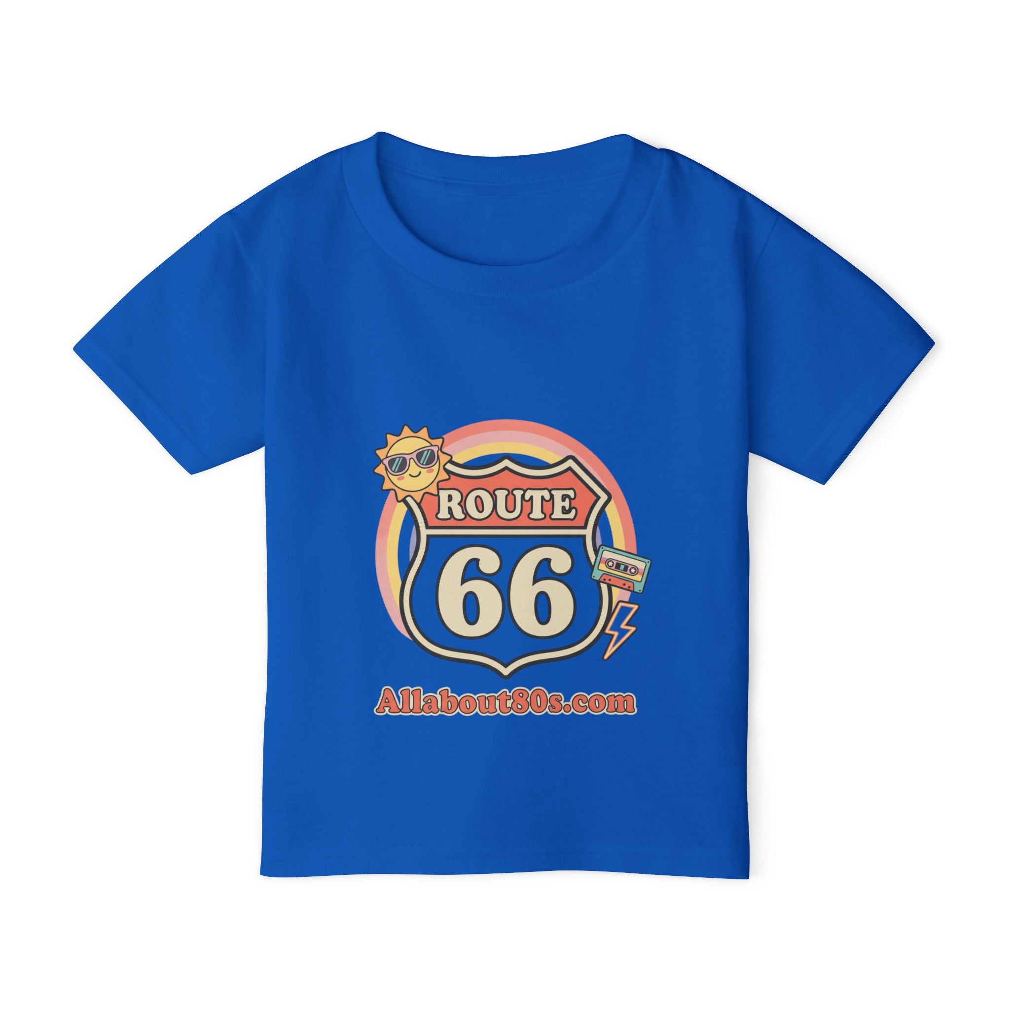 Route 66 Toddler T‑Shirt — Retro Sun Logo "Route 66" Kids Tee