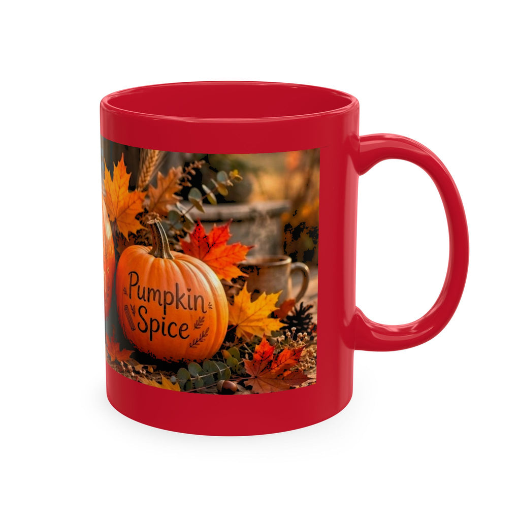 Hello Fall Ceramic Mug — Cozy Pumpkin & Autumn Leaves Coffee Cup