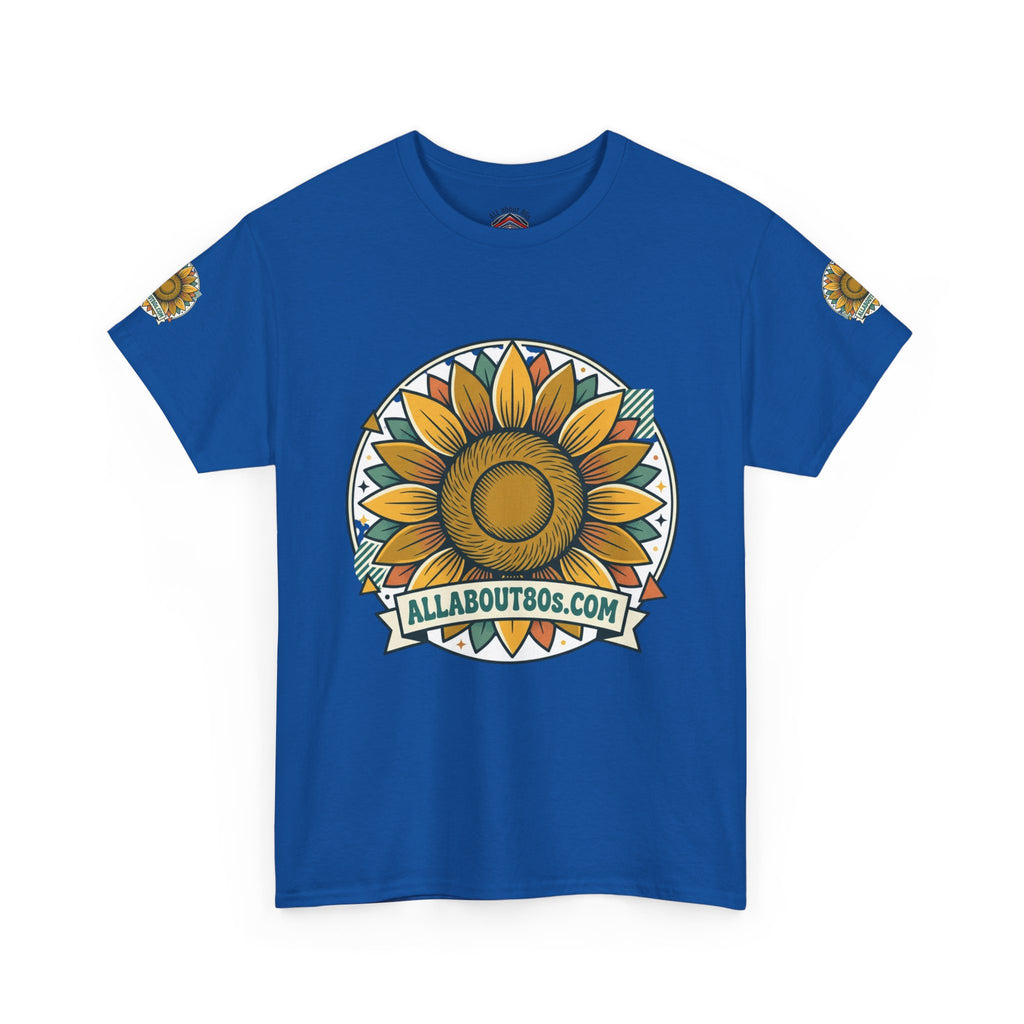 Sunflower Logo T-Shirt — AllAbout80s.com Vintage Floral Tee
