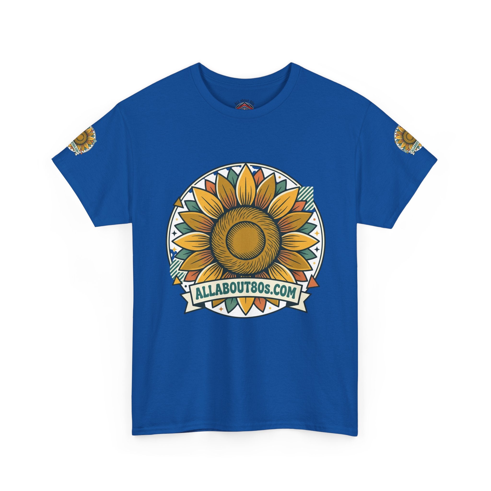 Sunflower Logo T-Shirt — AllAbout80s.com Vintage Floral Tee