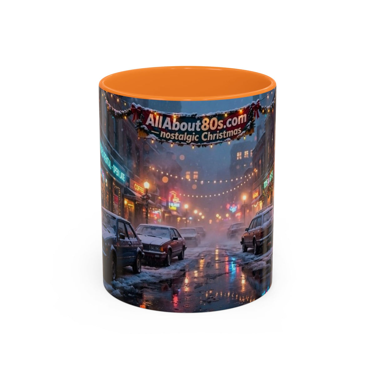Nostalgic 1980s Christmas Street Mug (11oz & 15oz)