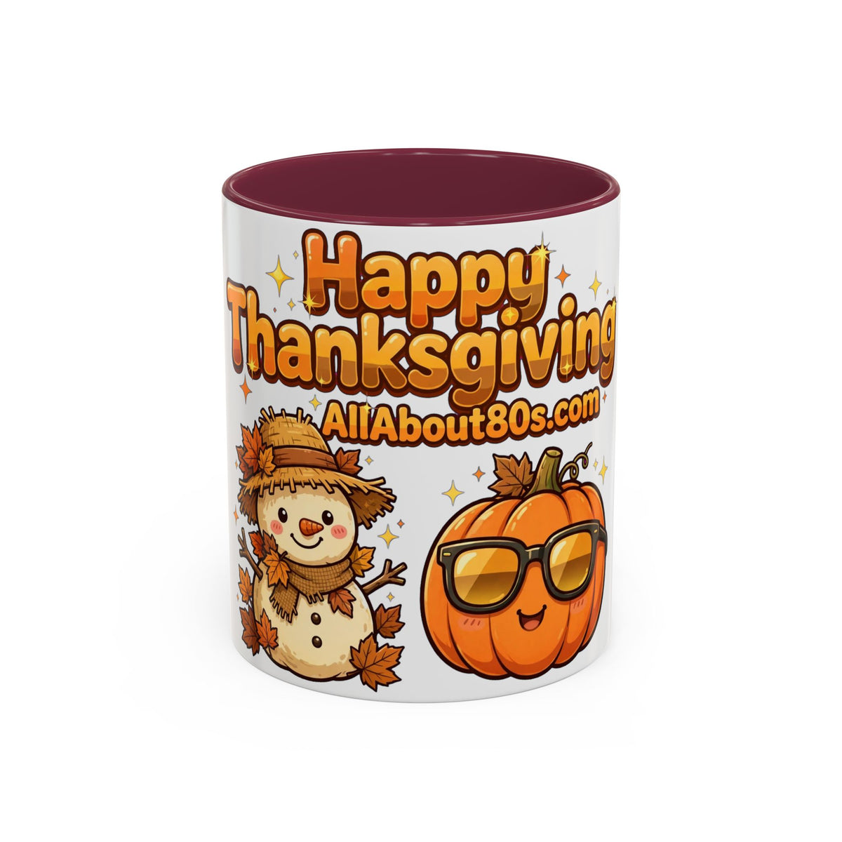Happy Thanksgiving Pumpkin & Scarecrow Mug – Festive Fall Coffee Cup (11oz, 15oz)