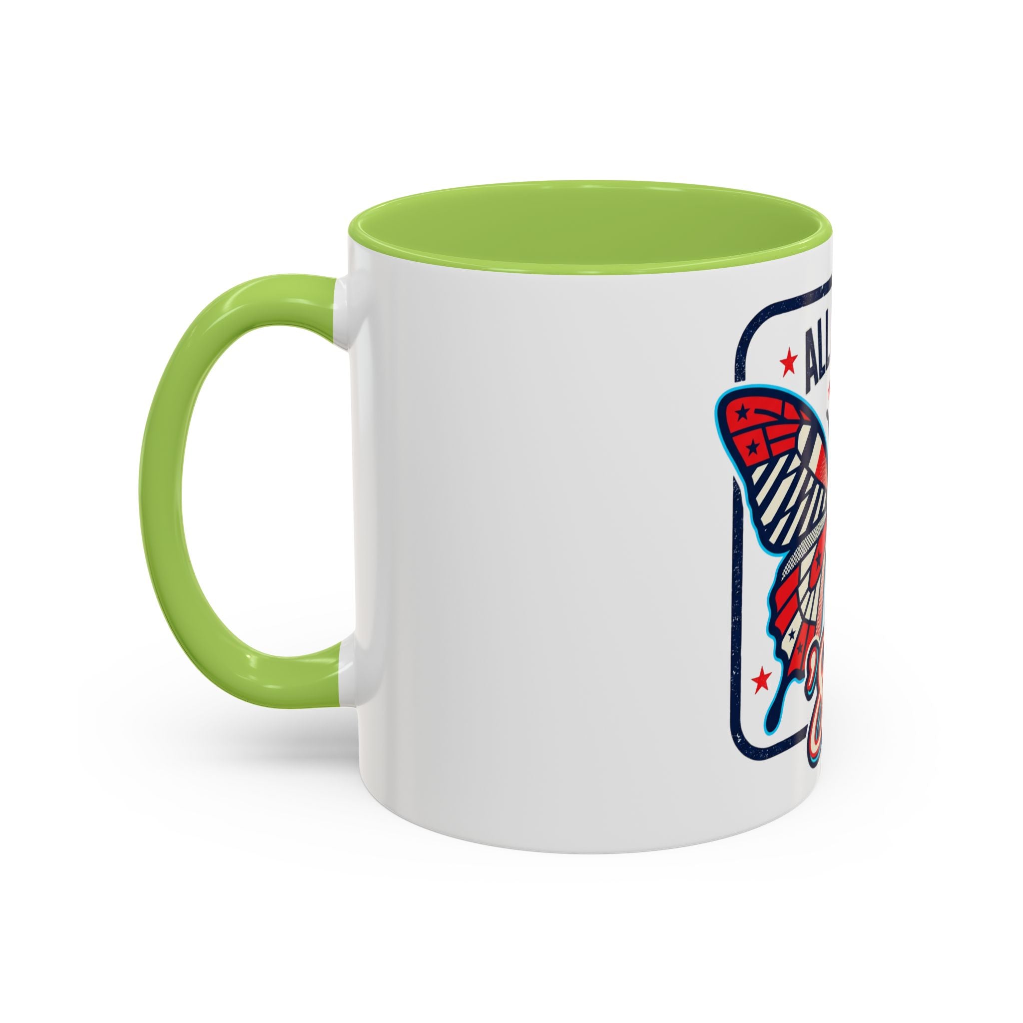 All About '80s Butterfly Accent Coffee Mug – Retro Patriotic 80s Gift