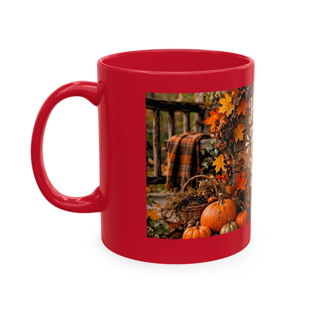 Happy Fall Y'all Ceramic Mug — Autumn Pumpkin Porch Coffee Cup