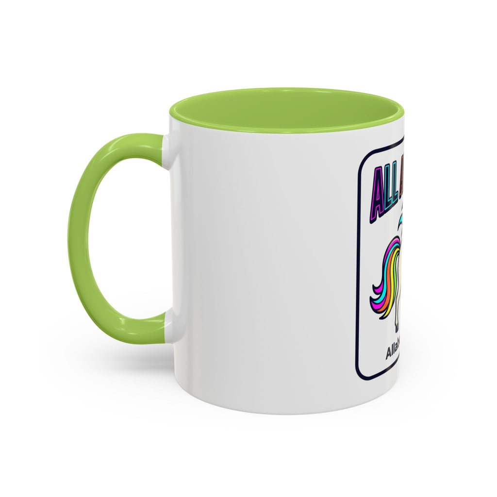 80s Unicorn Coffee Mug — Allabout80s Retro Rainbow Accent Mug (11/15oz)
