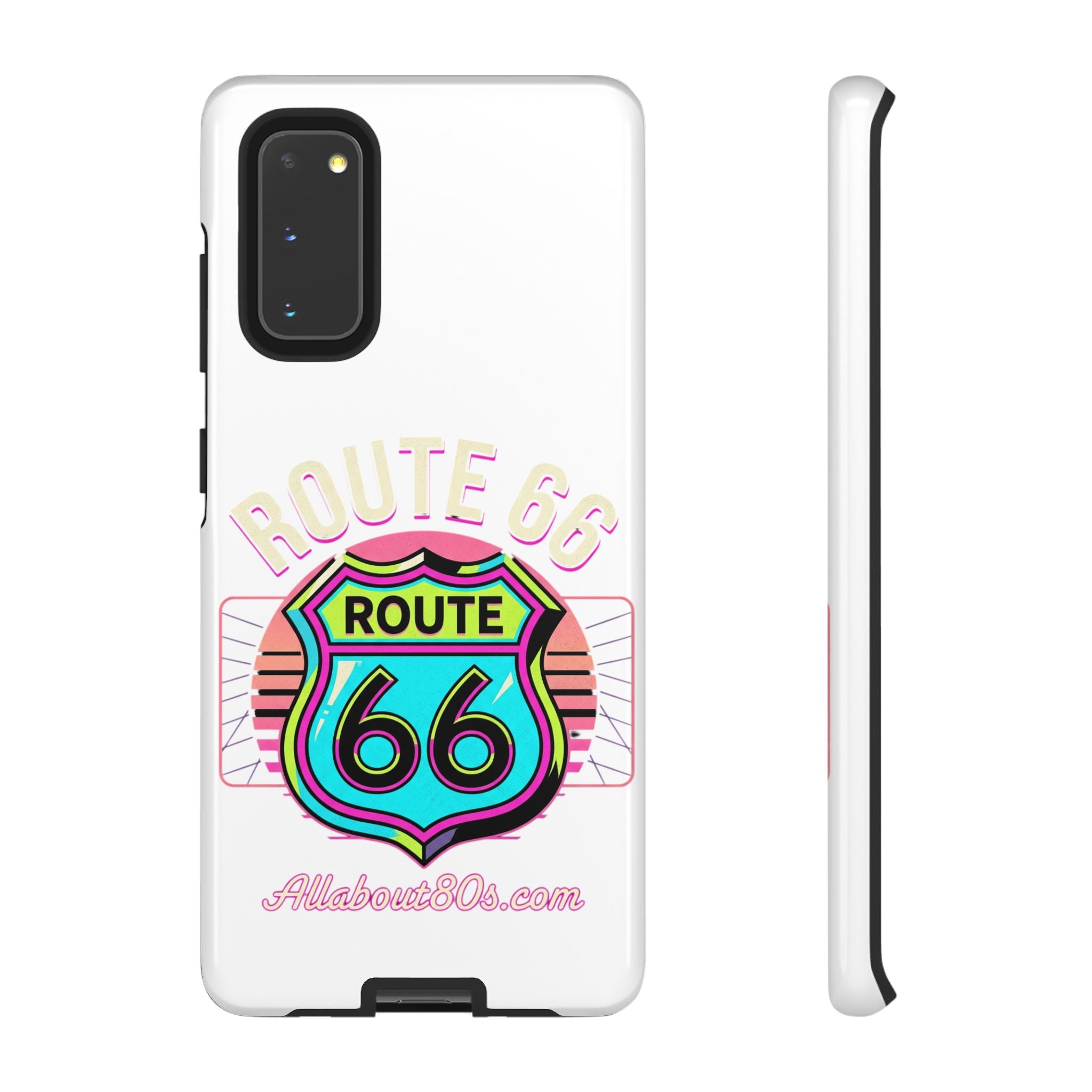 Route 66 Neon Phone Case — Retro Road Trip iPhone Cover
