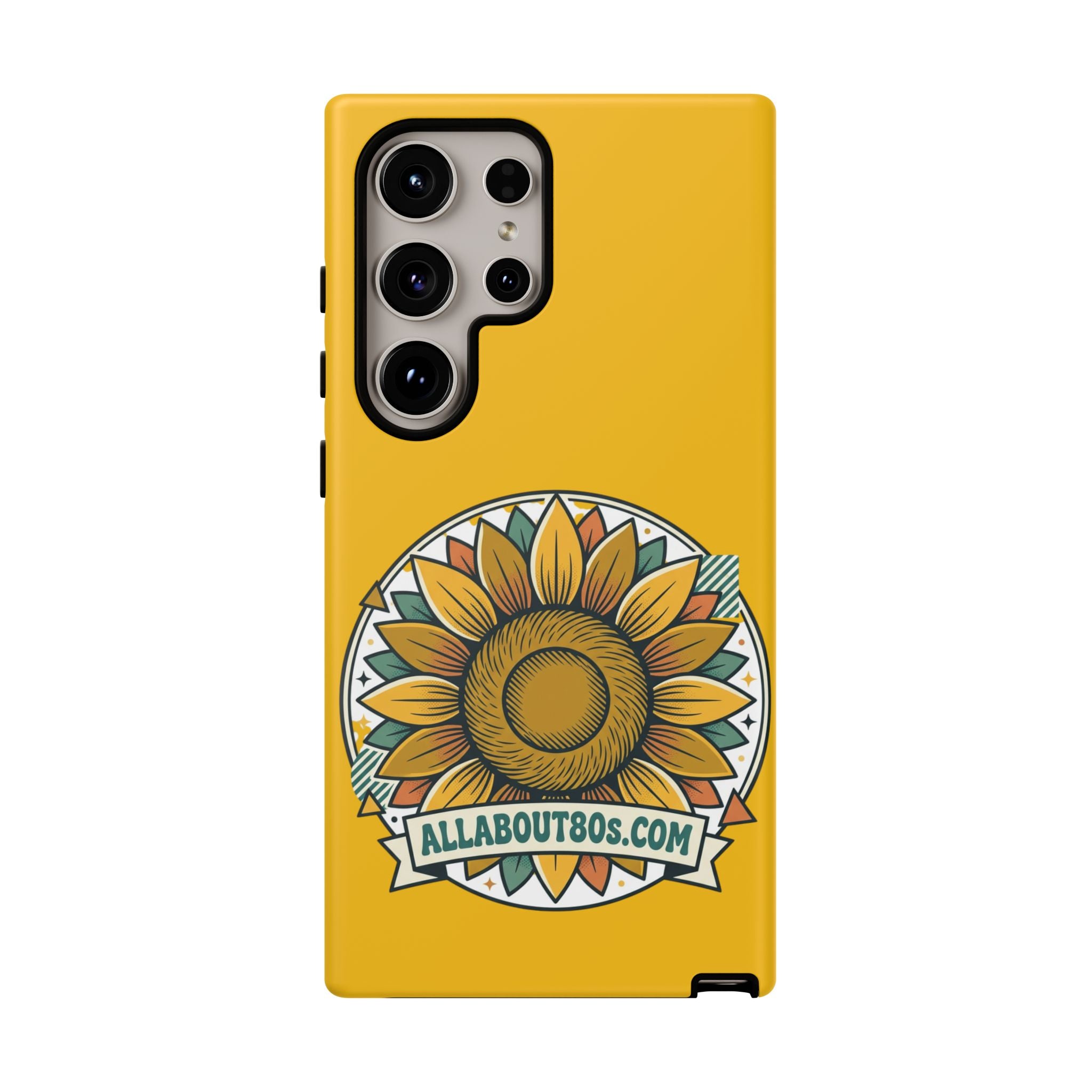 Sunflower Logo Phone Case — AllAbout80s.com Yellow Protective Cover