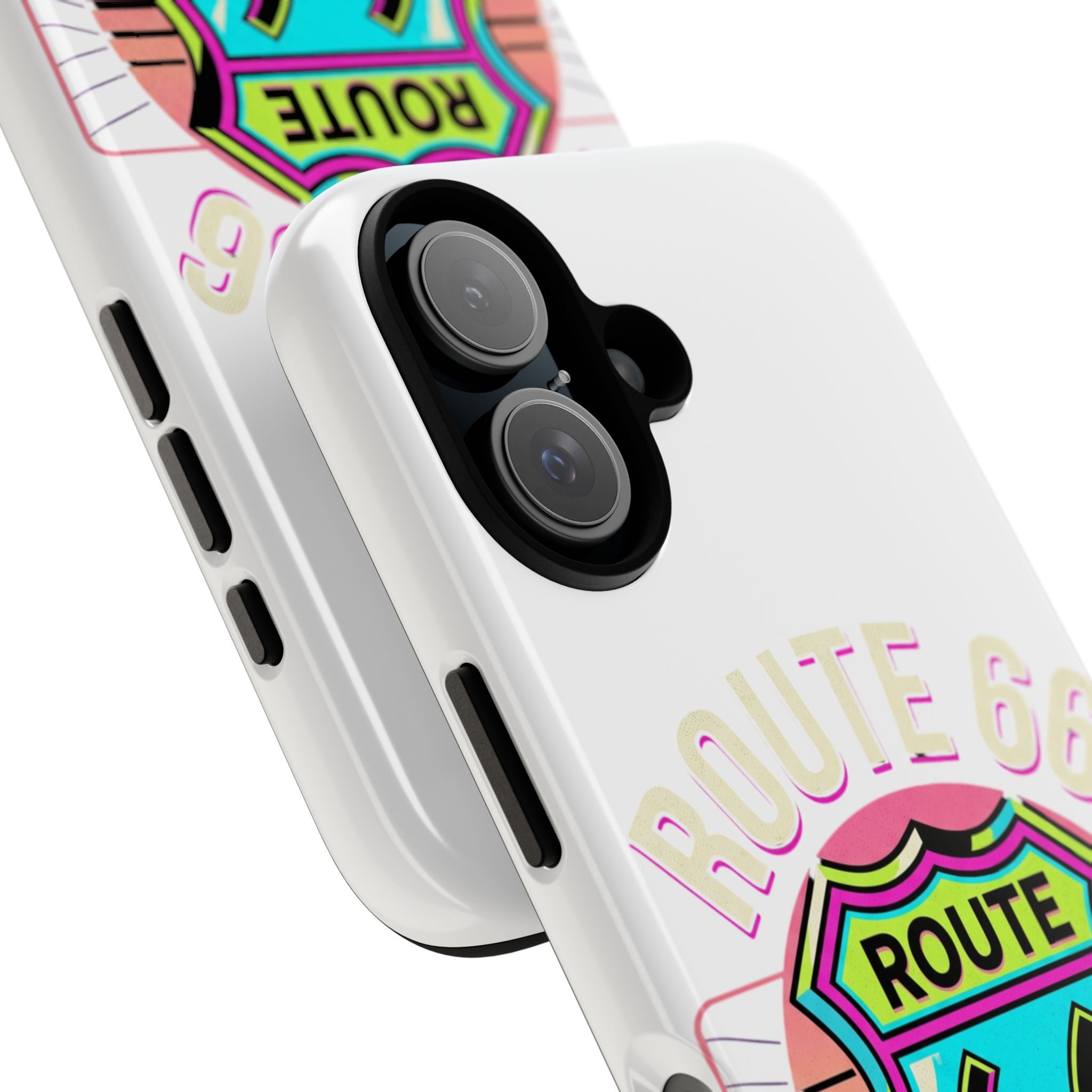 Route 66 Neon Phone Case — Retro Road Trip iPhone Cover