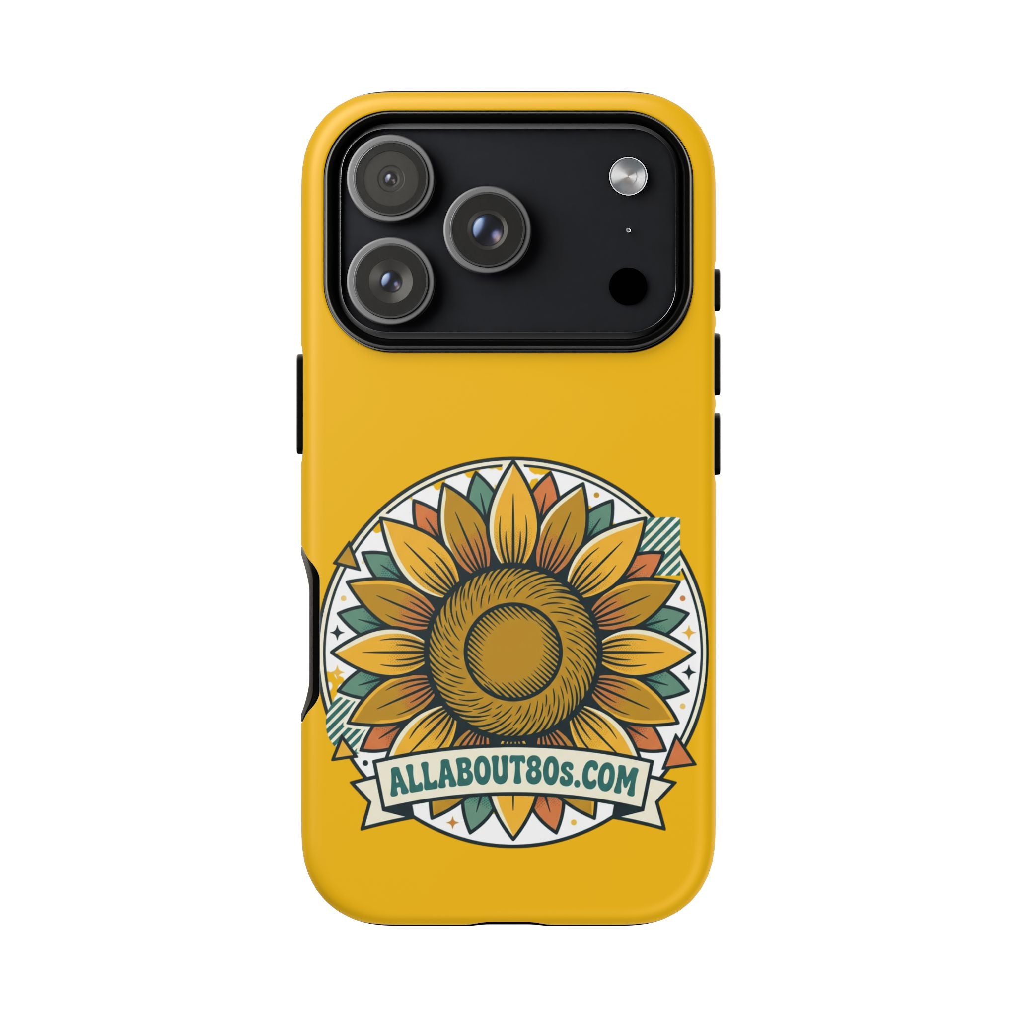 Sunflower Logo Phone Case — AllAbout80s.com Yellow Protective Cover