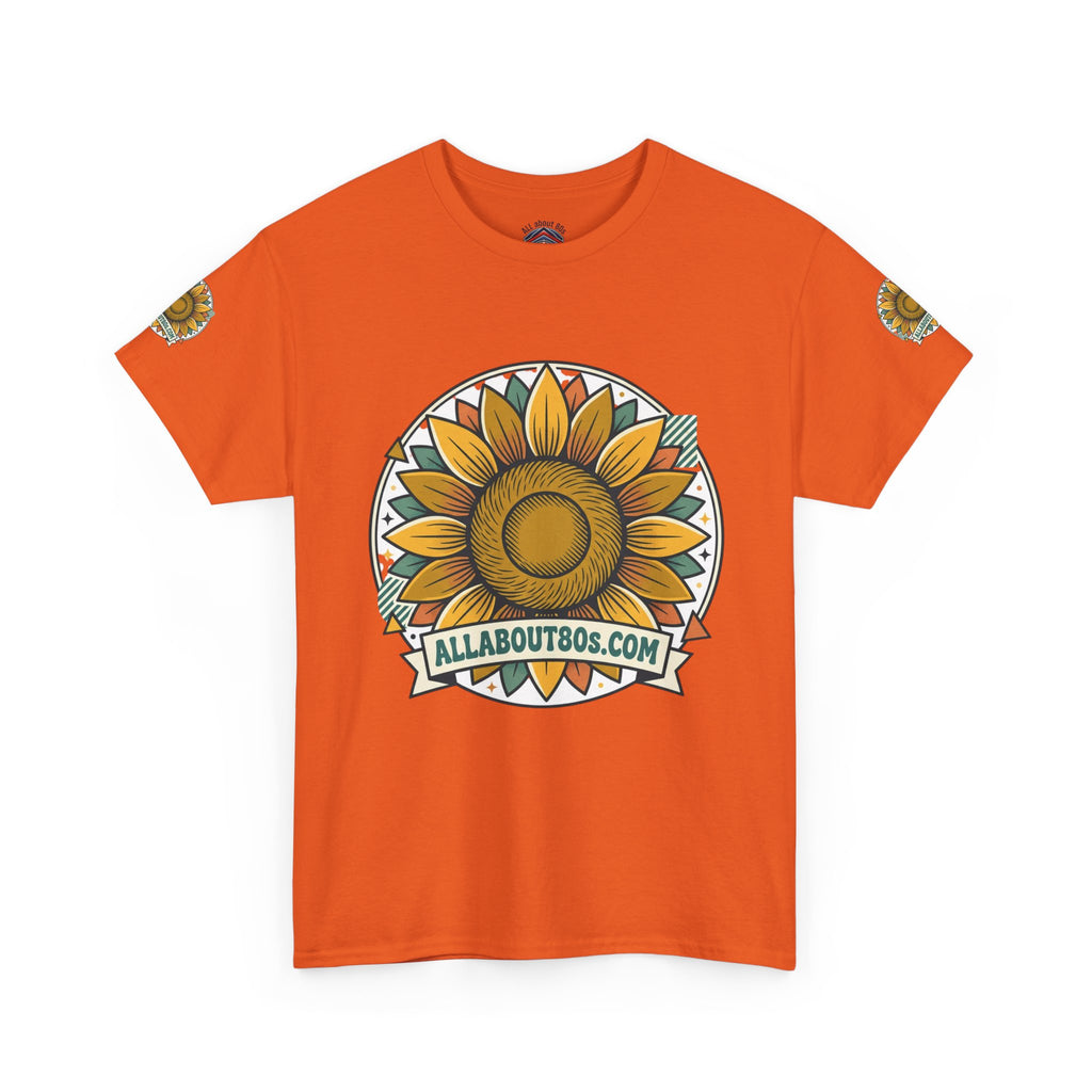 Sunflower Logo T-Shirt — AllAbout80s.com Vintage Floral Tee