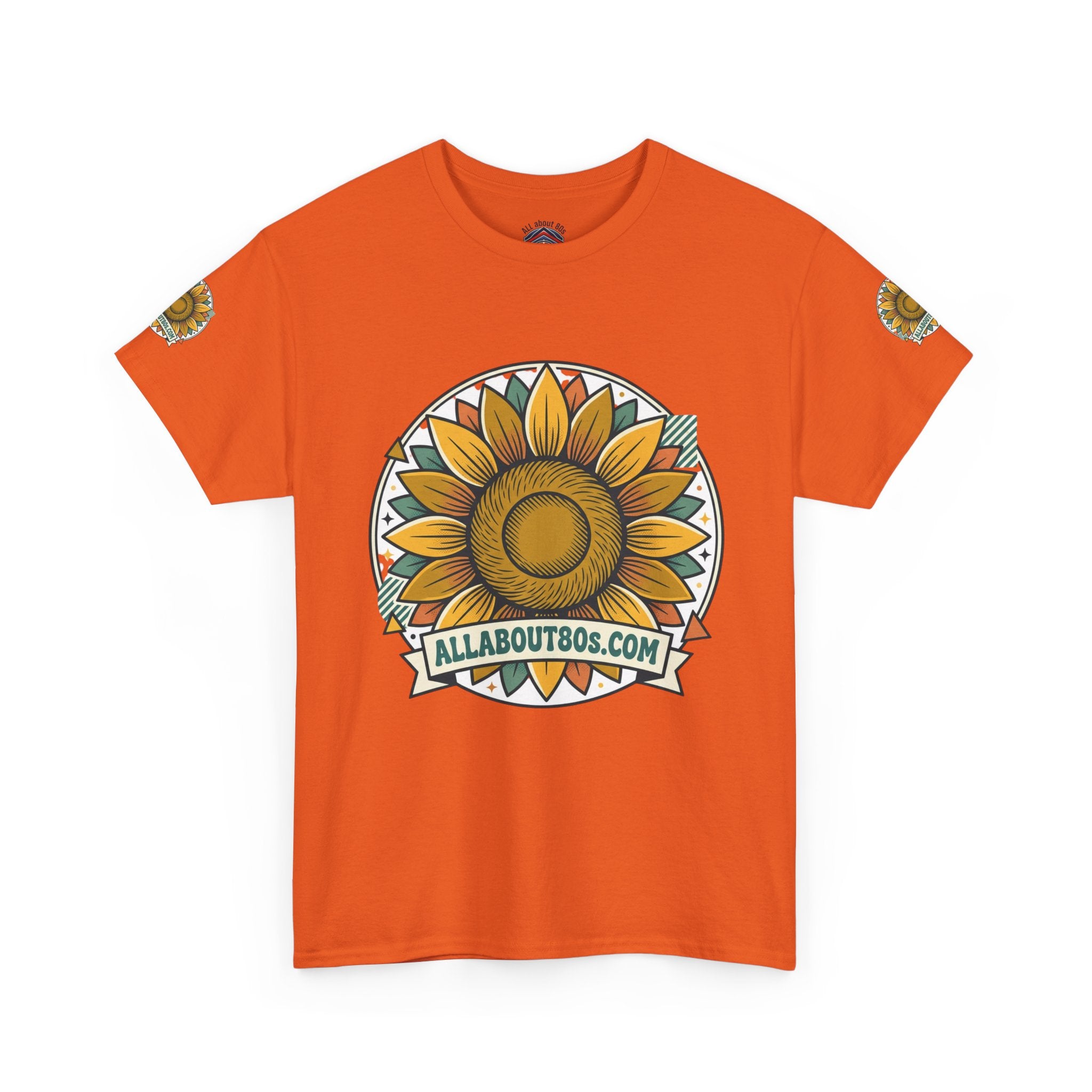 Sunflower Logo T-Shirt — AllAbout80s.com Vintage Floral Tee
