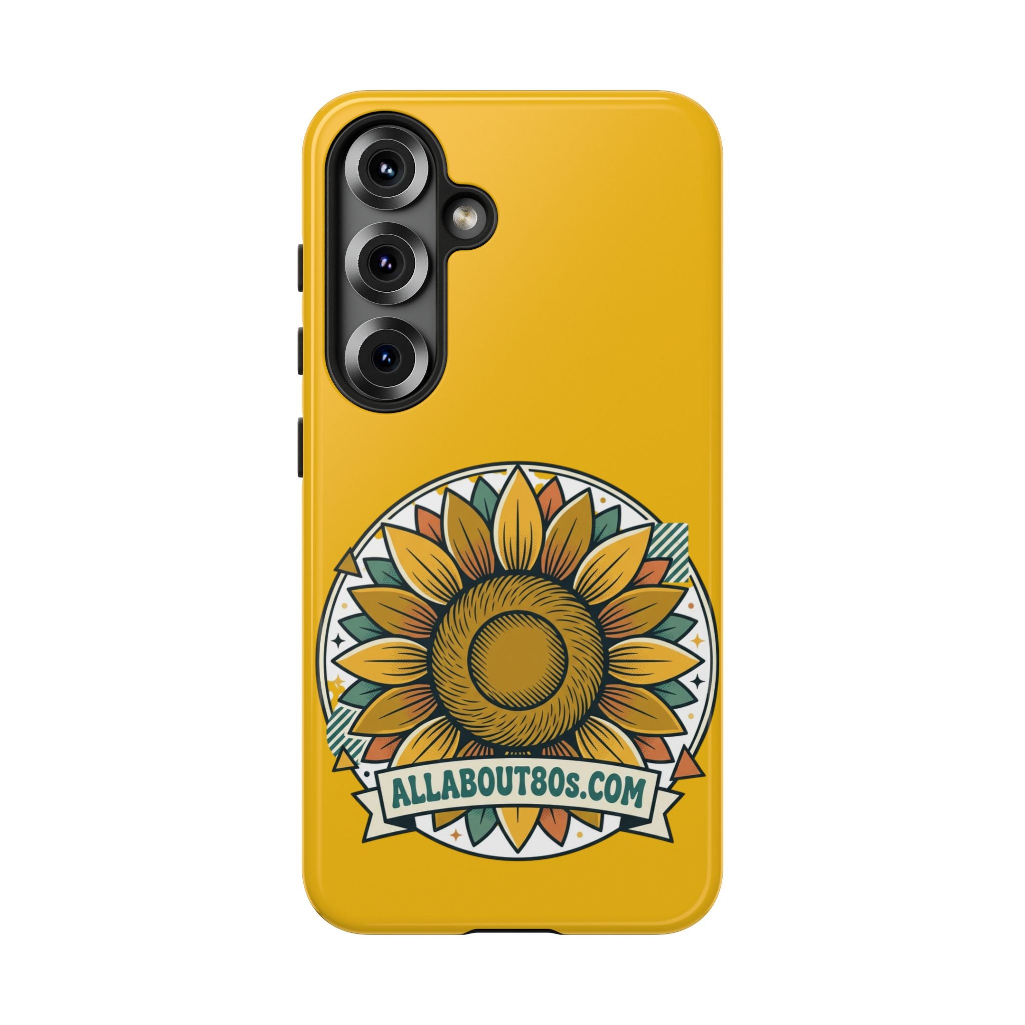Sunflower Logo Phone Case — AllAbout80s.com Yellow Protective Cover