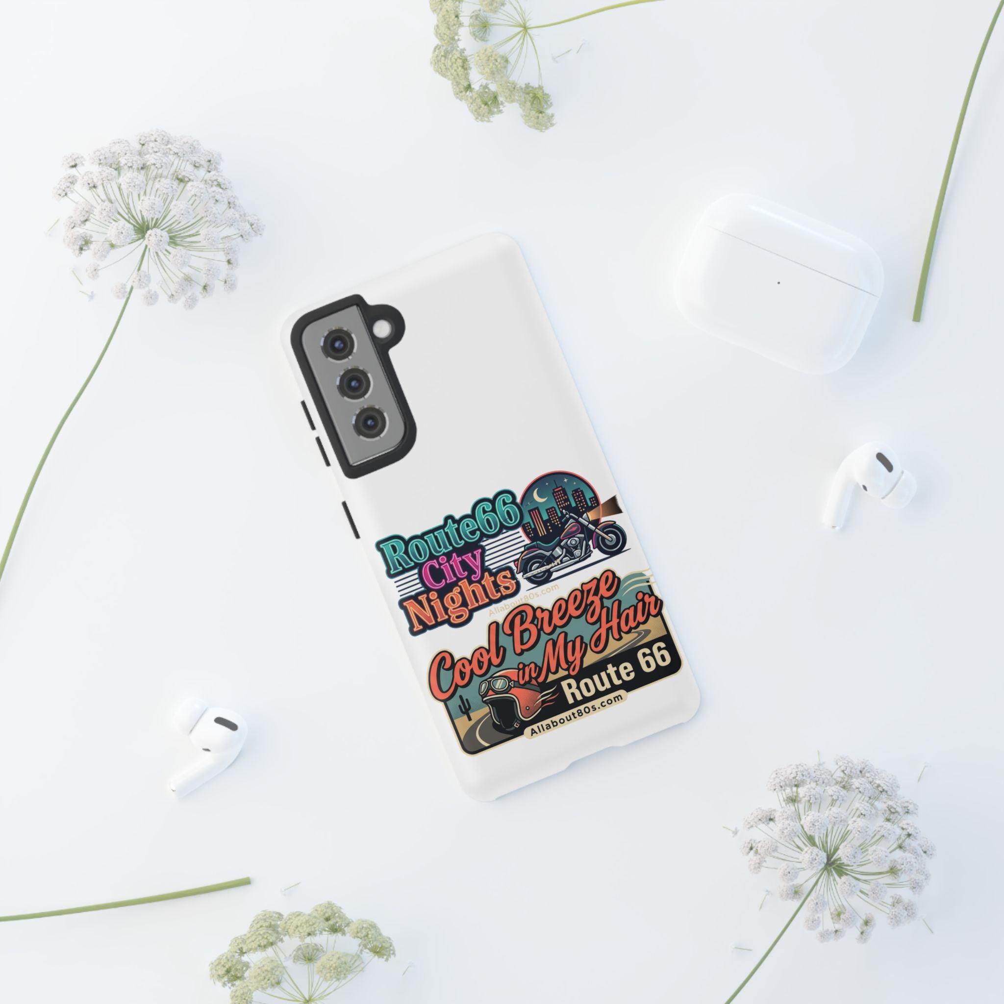 Phone Case — Route 66 City Nights Motorcycle Design
