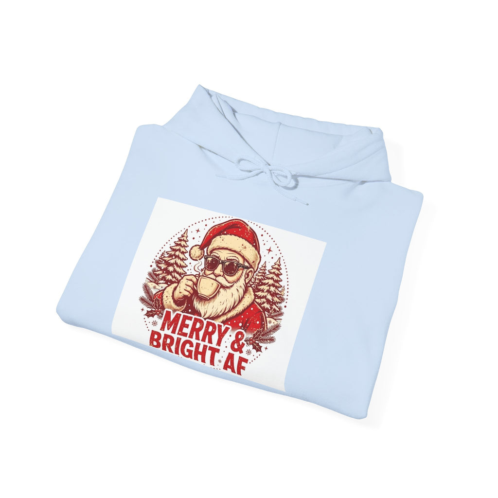 Merry & Bright AF Christmas Santa Hoodie