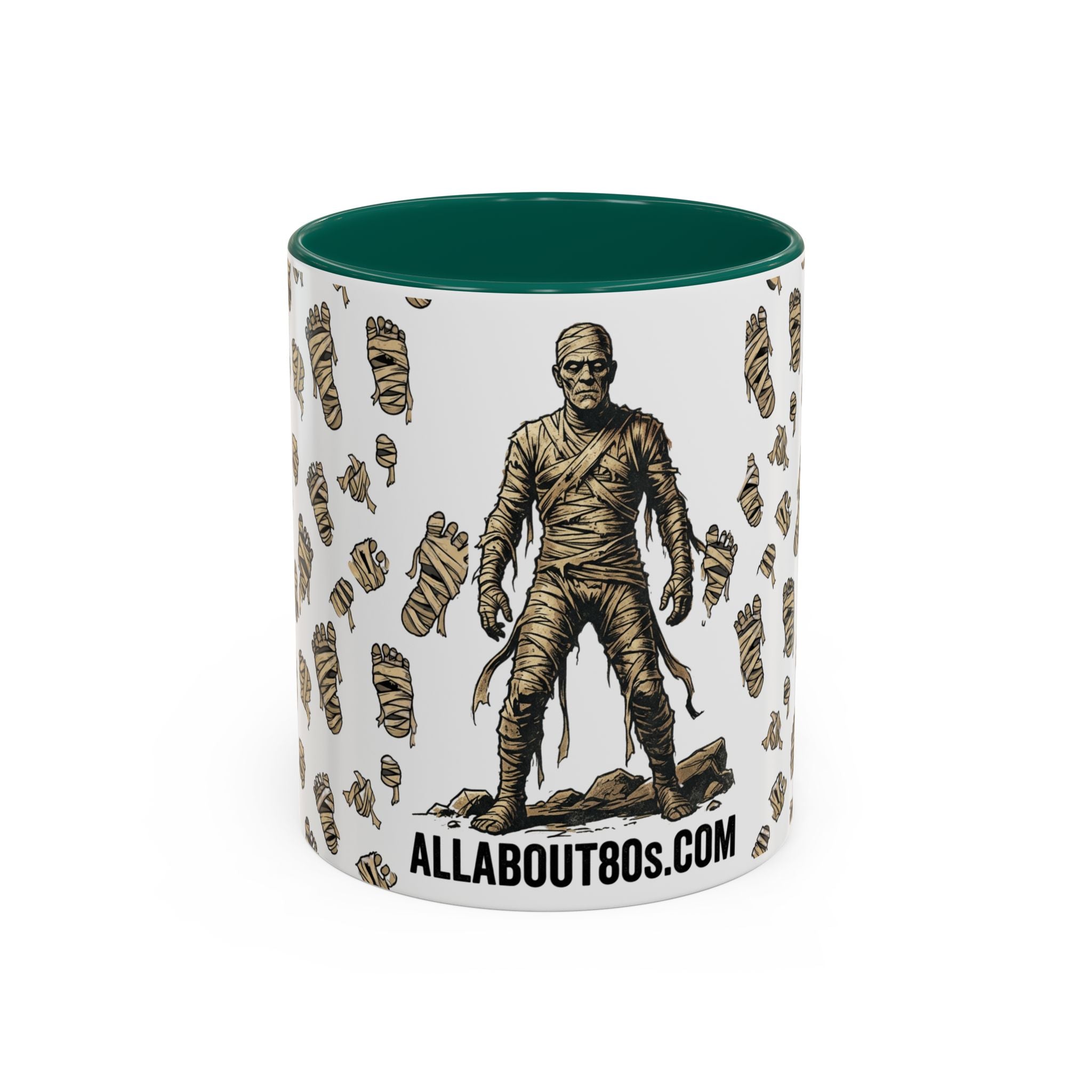 Mummy Pattern Coffee Mug (11oz & 15oz) – Retro Monster Tea Cup with AllAbout80s.com Design