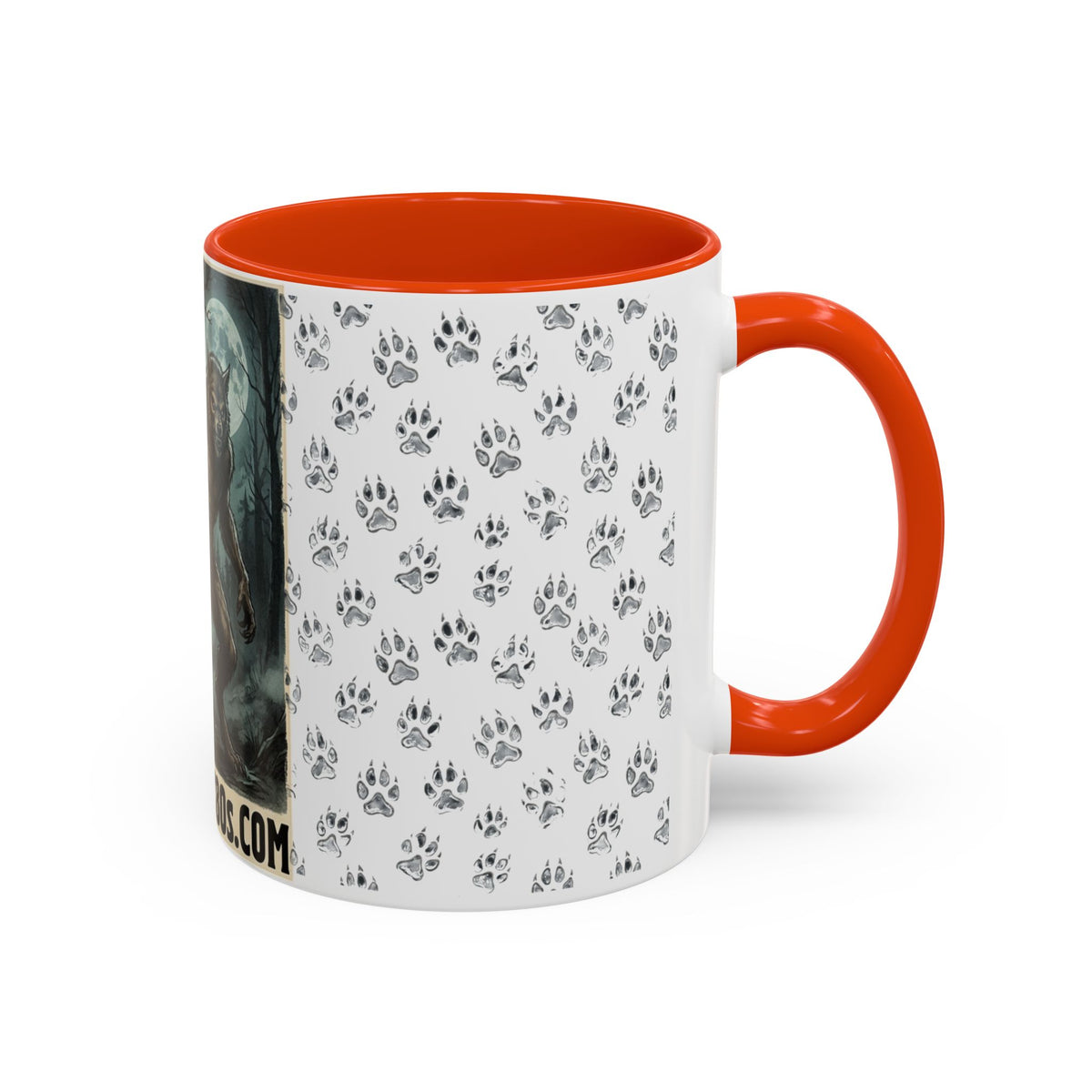 Werewolf Pawprint Mug — Gothic Moonlit Monster Coffee Cup (11oz & 15oz)
