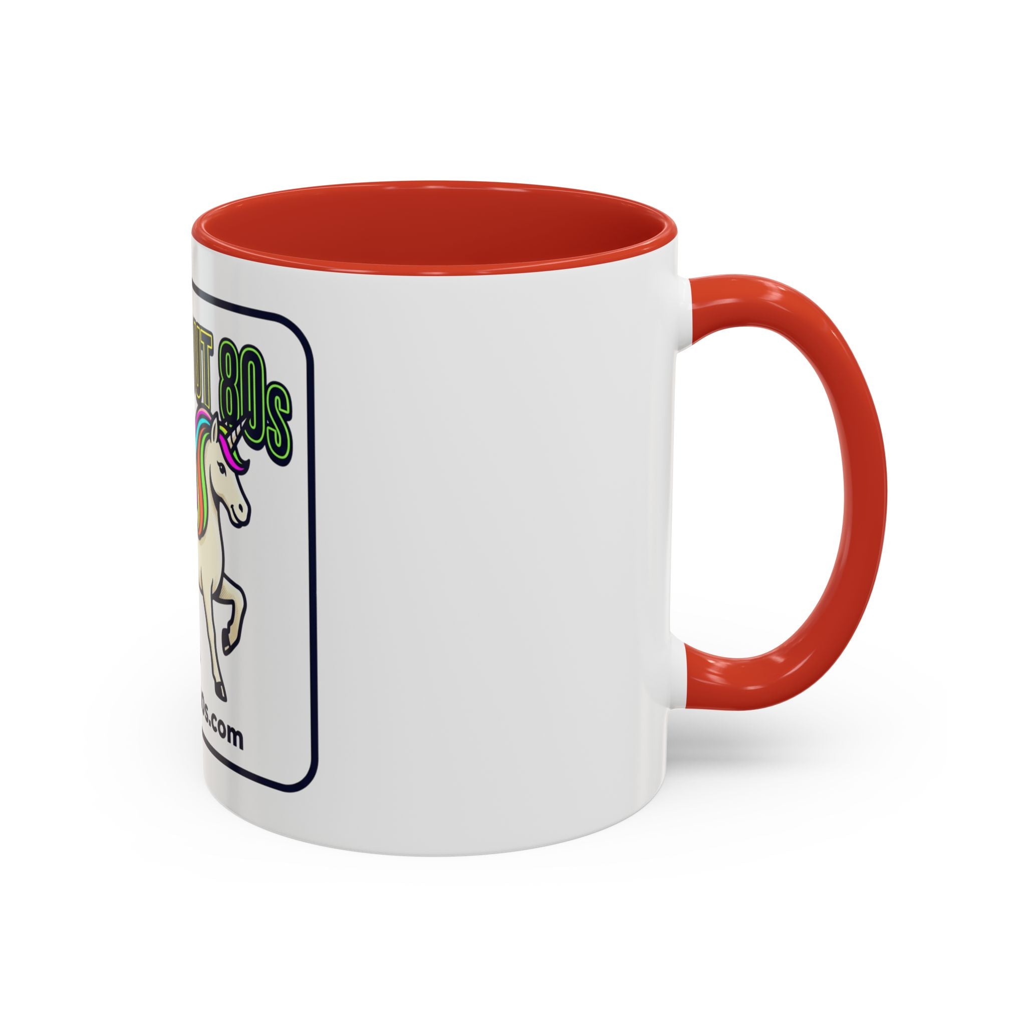 80s Unicorn Coffee Mug — Allabout80s Retro Rainbow Accent Mug (11/15oz)
