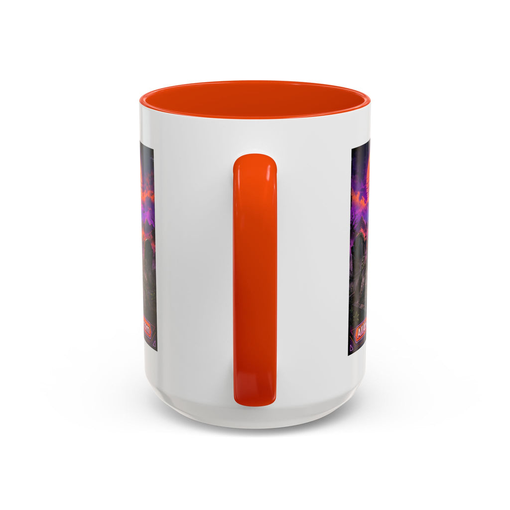 80s Retro Graveyard Sunset Mug — Vaporwave Neon Coffins Coffee Cup (11oz/15oz)