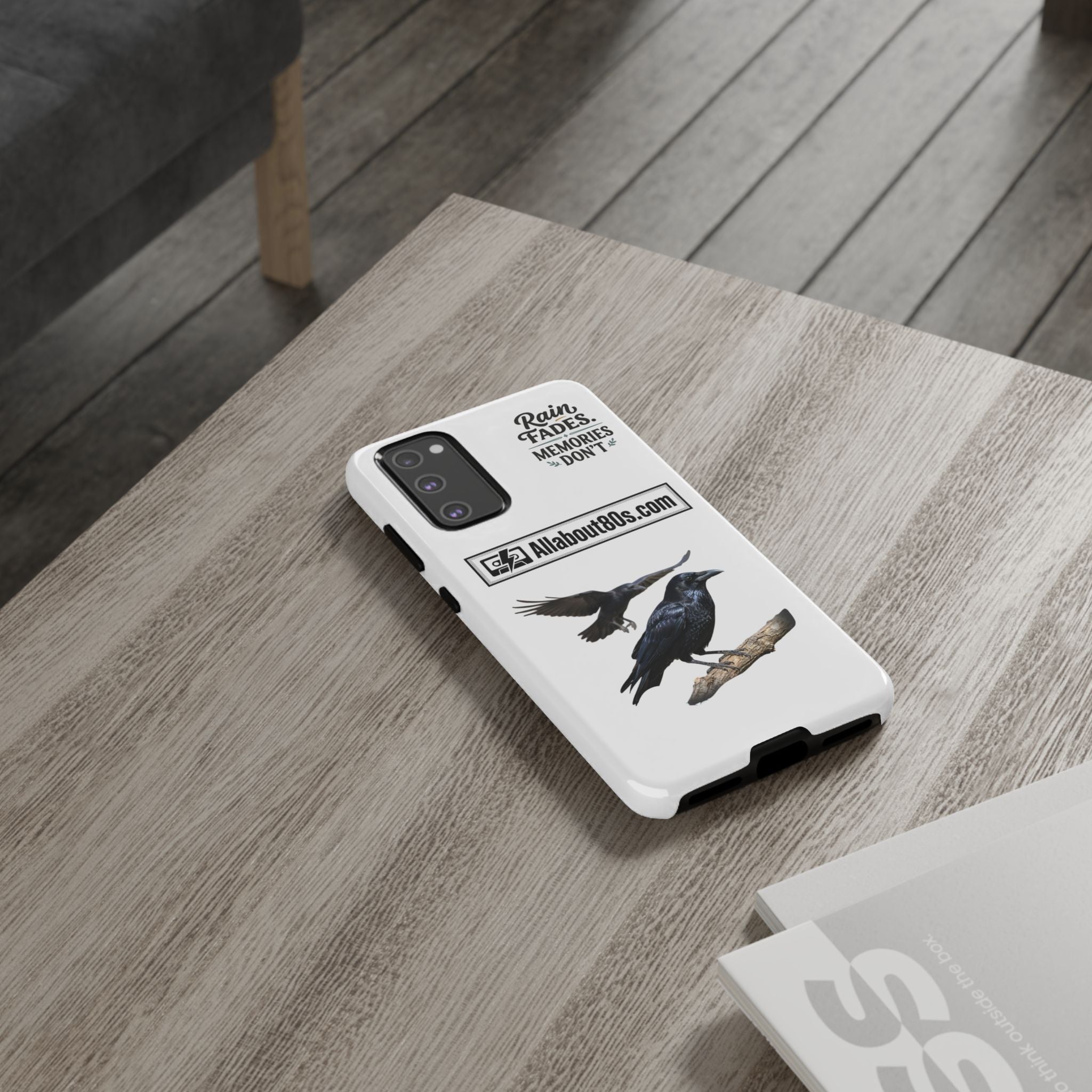 Raven Flight Phone Case — Protective iPhone Case with Black Crow Design