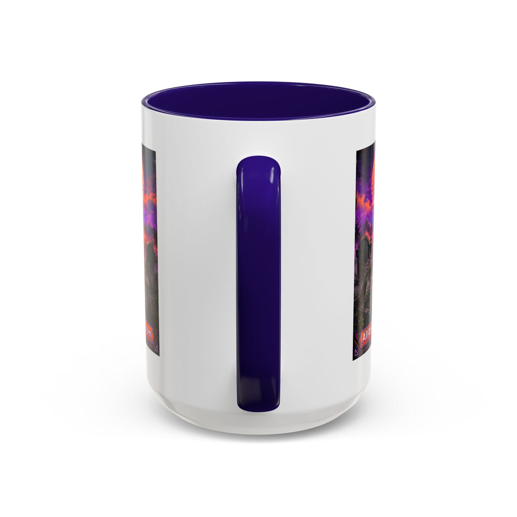 80s Retro Graveyard Sunset Mug — Vaporwave Neon Coffins Coffee Cup (11oz/15oz)