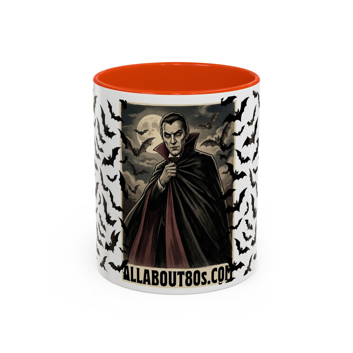 Vampire Dracula Bat Pattern Coffee Mug – Gothic Halloween 11oz/15oz