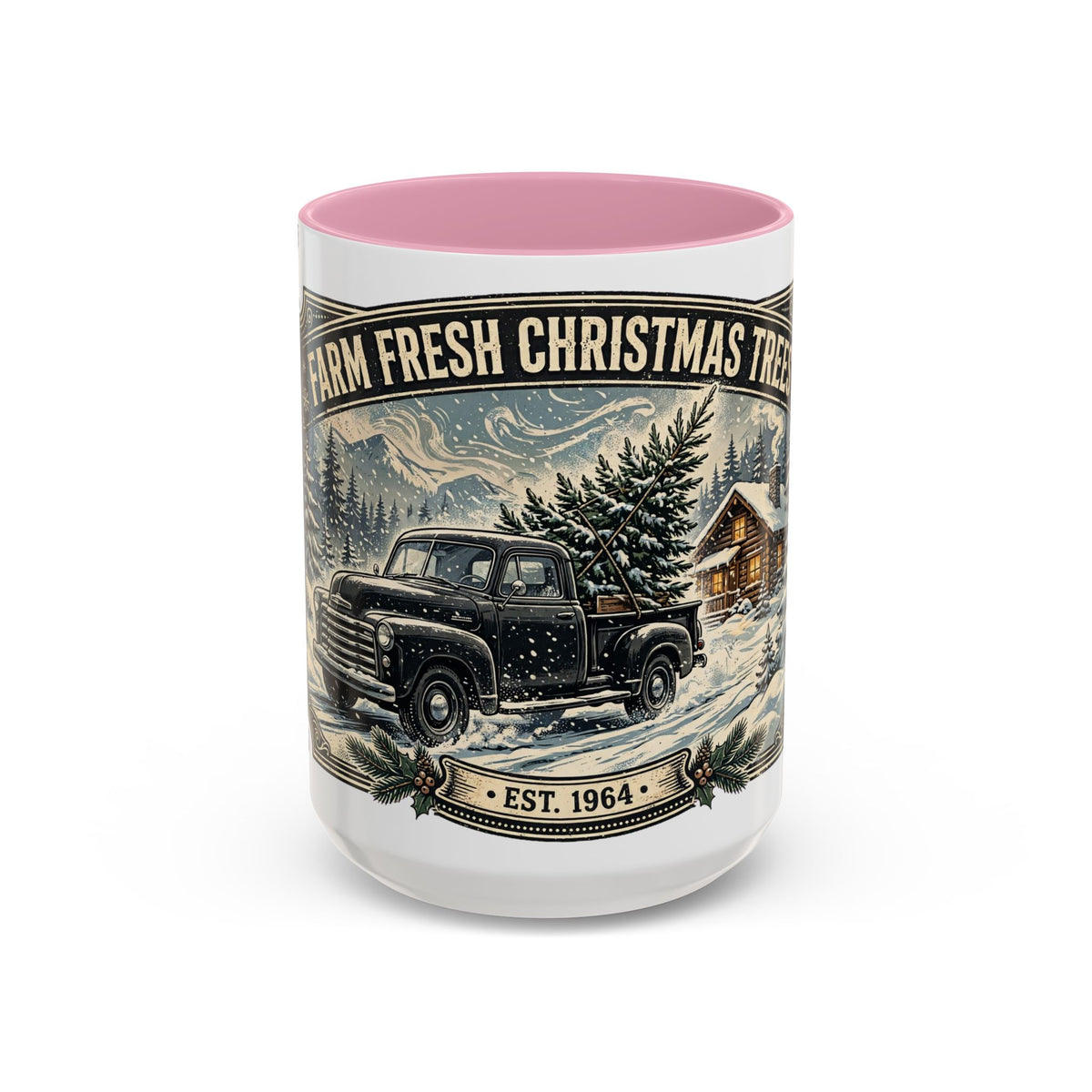 Farm Fresh Christmas Trees Vintage Truck Holiday Mug