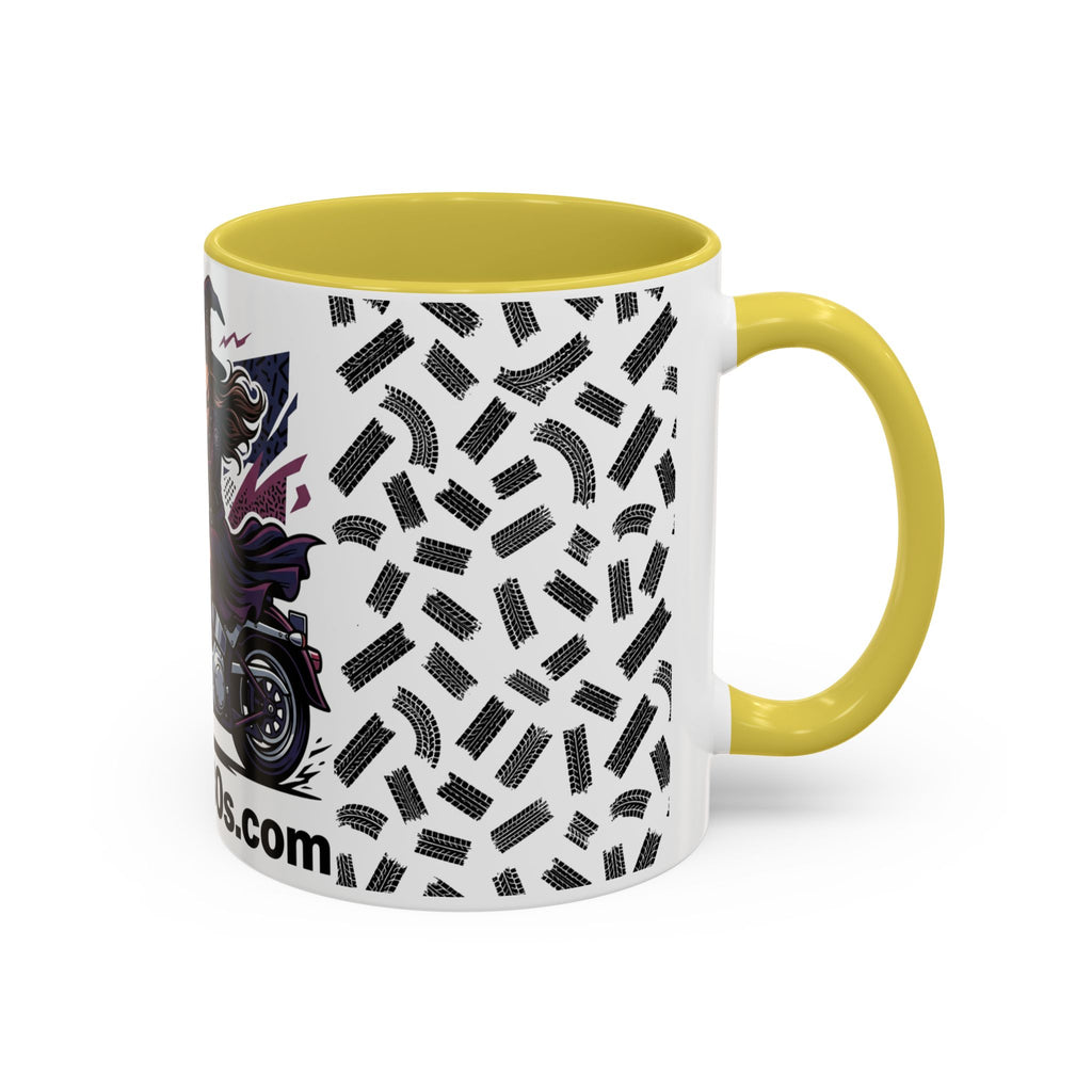 Witch Rider Coffee Mug — Halloween Motorcycle Witch 11oz/15oz