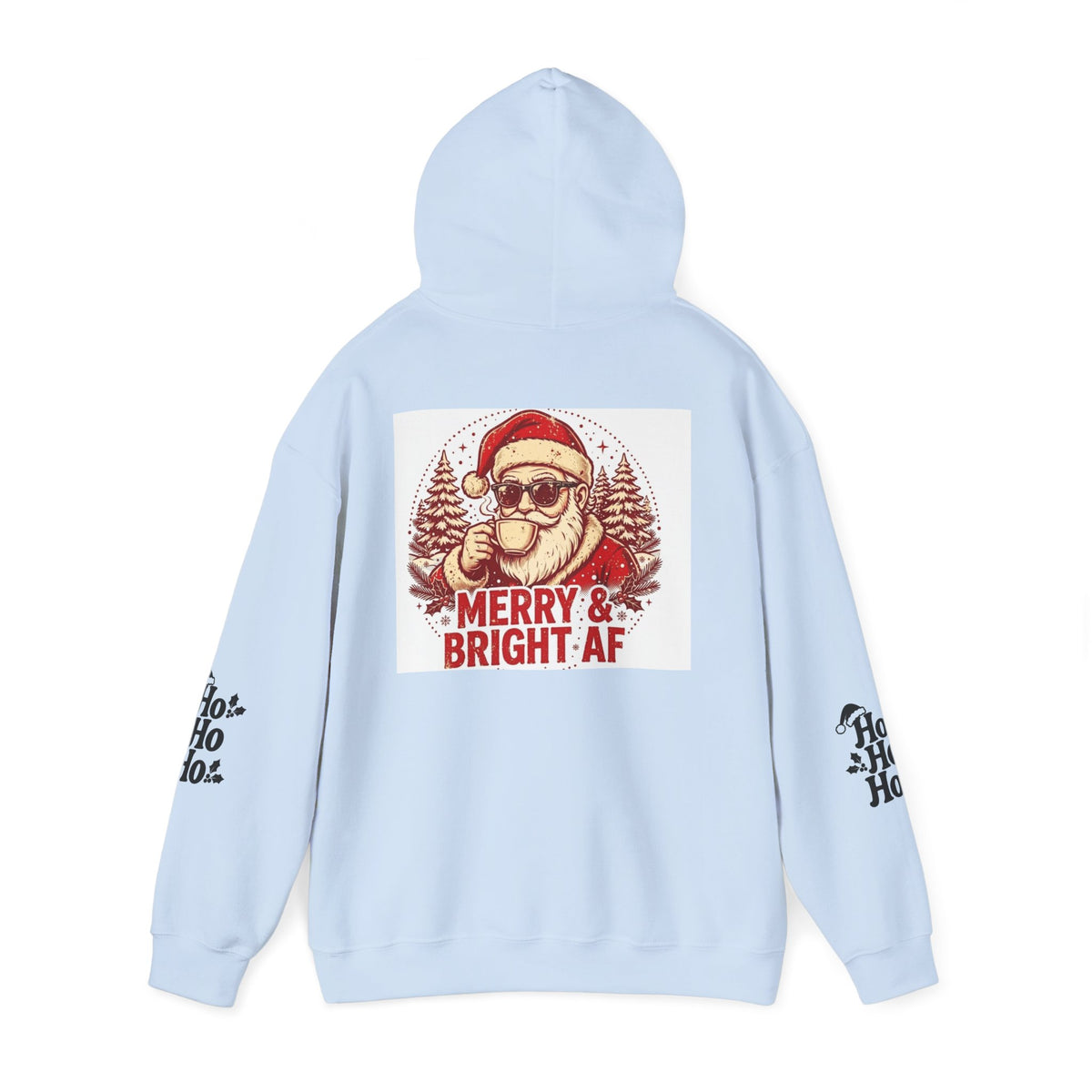 Merry & Bright AF Christmas Santa Hoodie