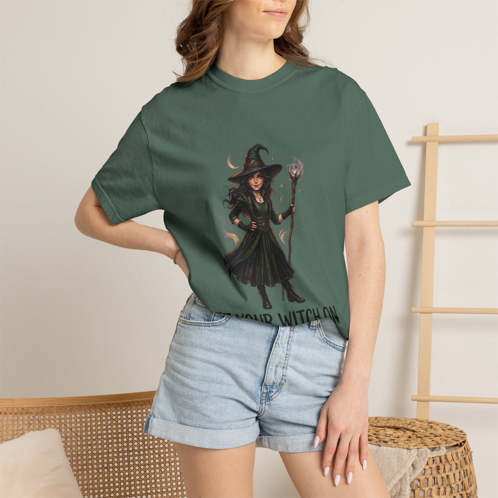 Witch Graphic T-Shirt — "Get Your Witch On" Halloween Tee