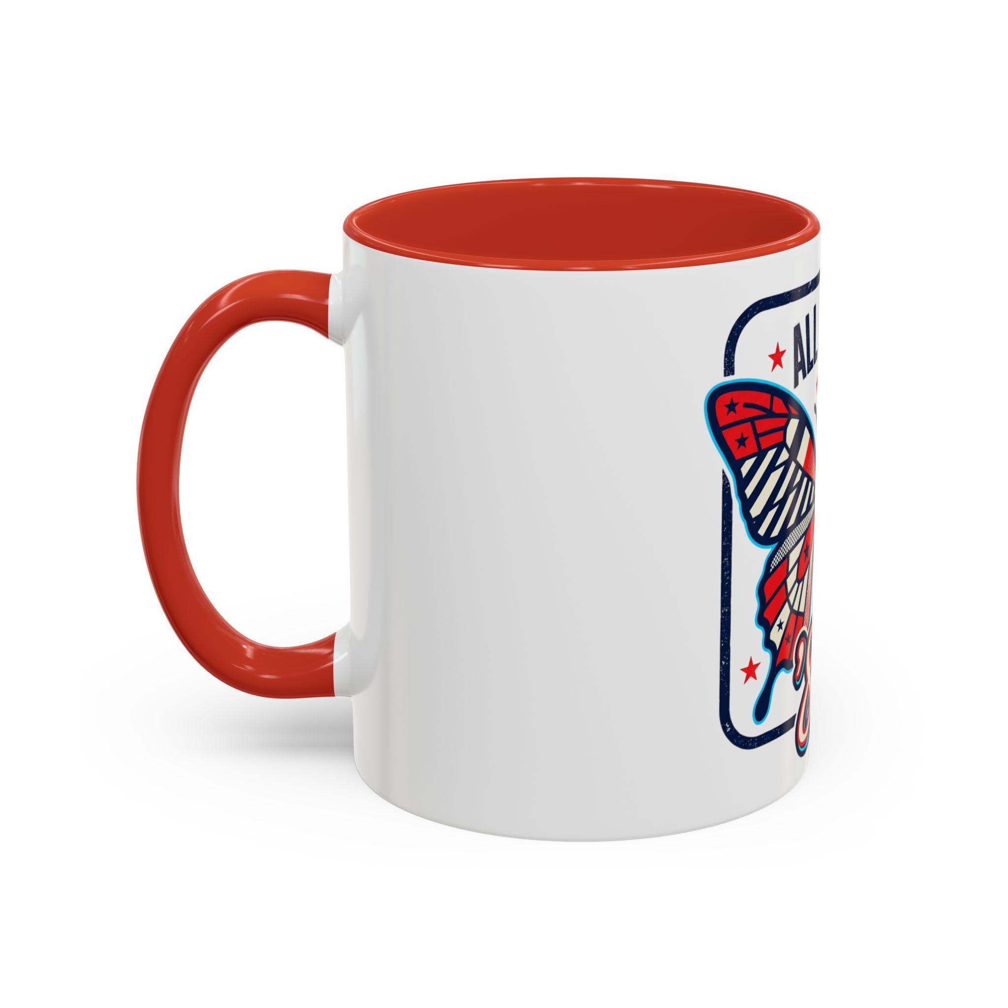 All About '80s Butterfly Accent Coffee Mug – Retro Patriotic 80s Gift