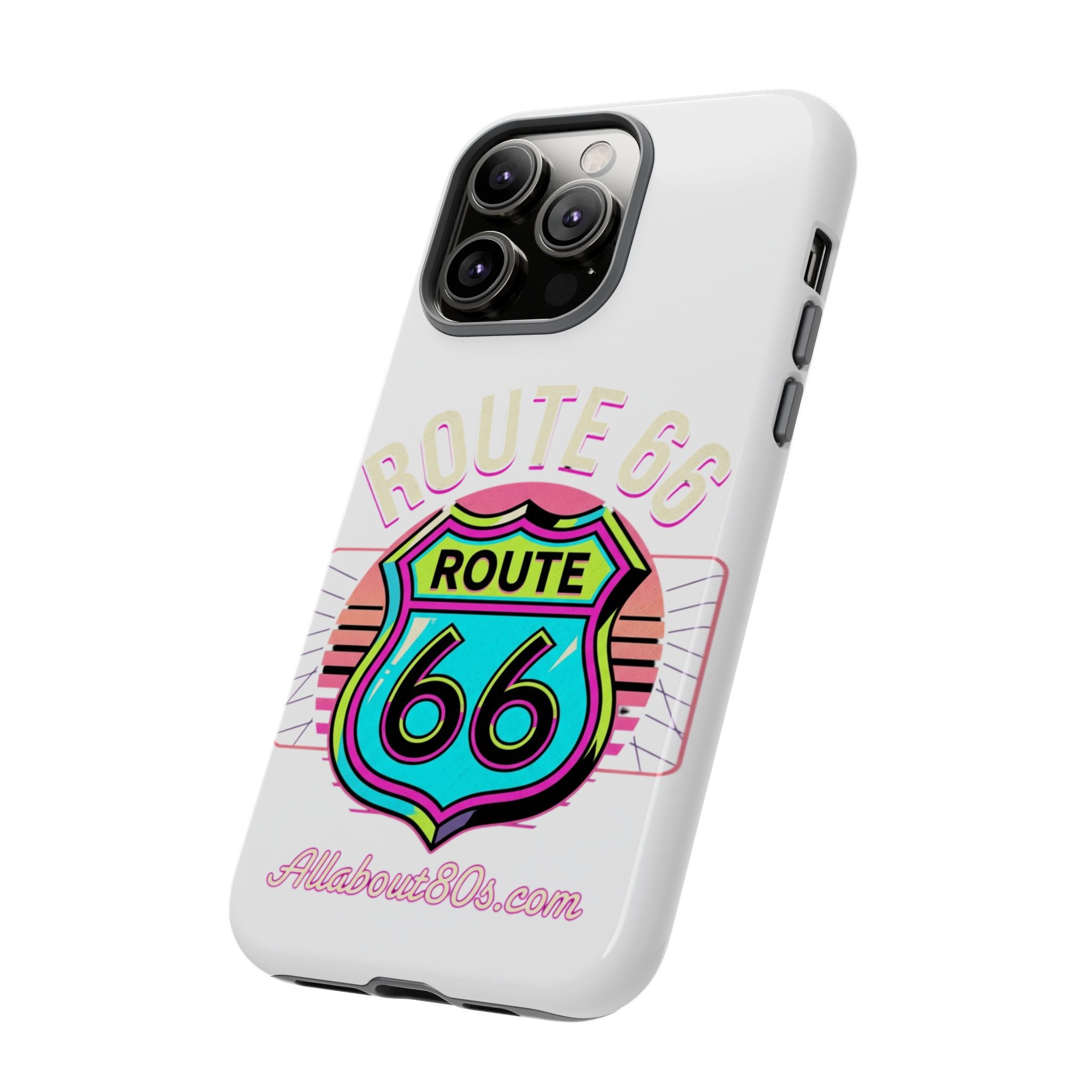 Route 66 Neon Phone Case — Retro Road Trip iPhone Cover