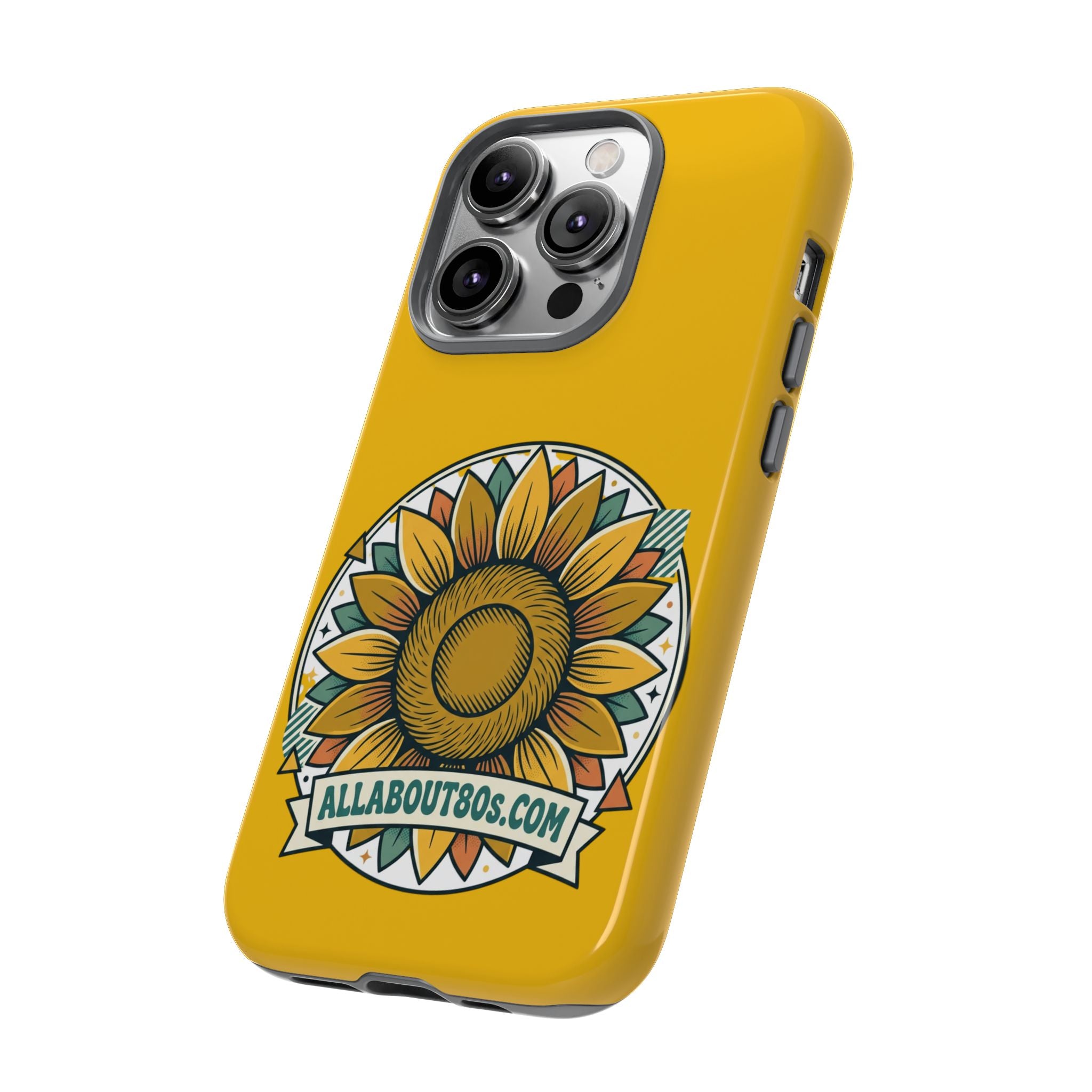 Sunflower Logo Phone Case — AllAbout80s.com Yellow Protective Cover