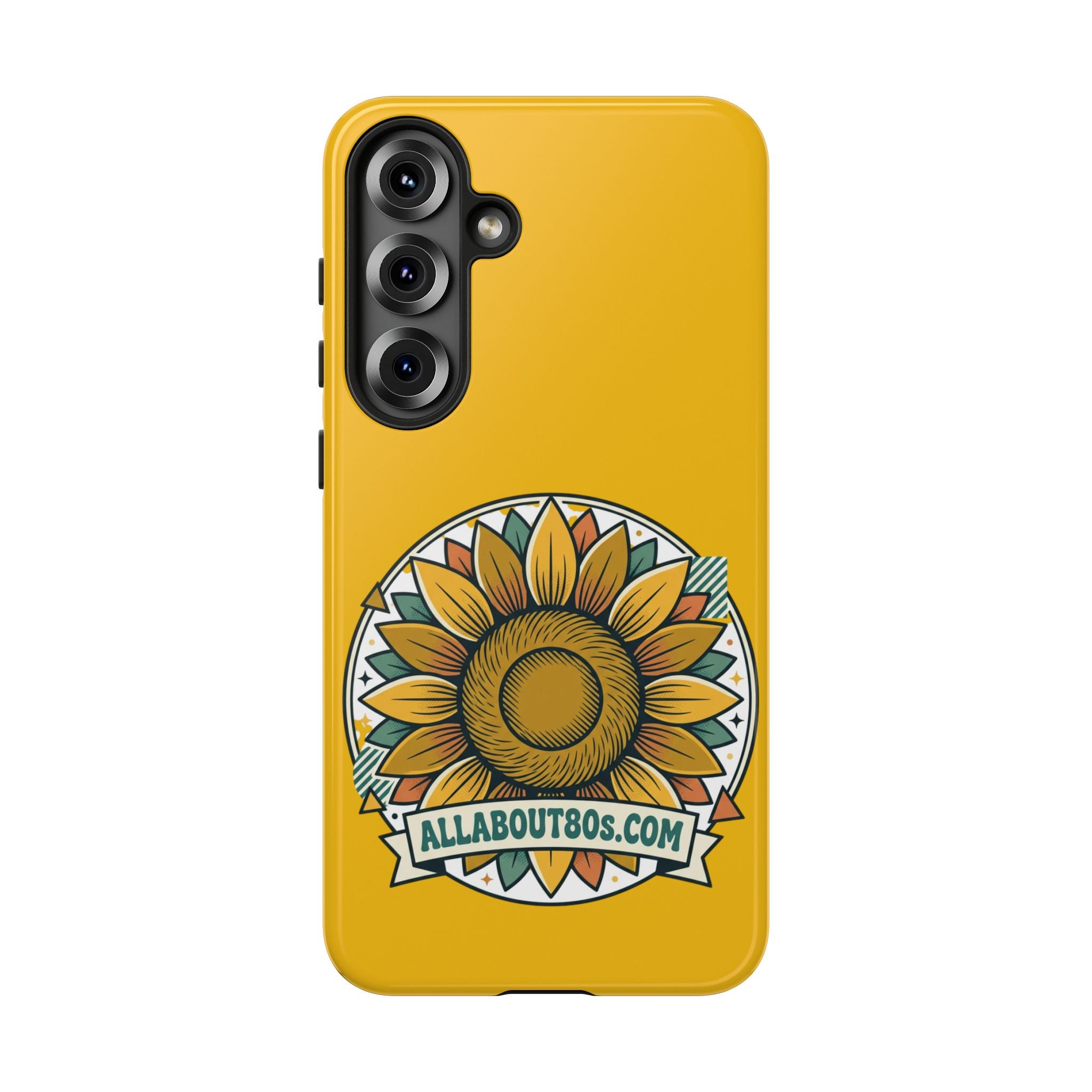 Sunflower Logo Phone Case — AllAbout80s.com Yellow Protective Cover