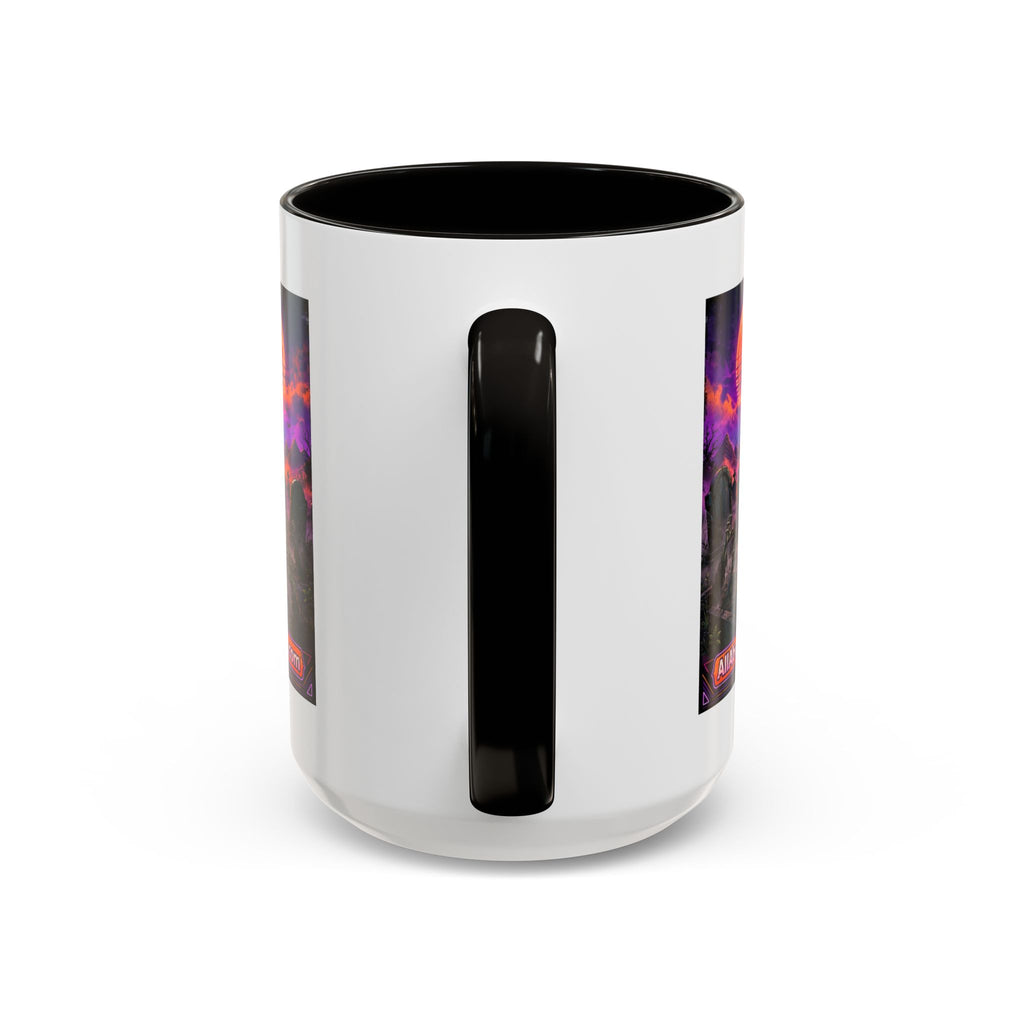 80s Retro Graveyard Sunset Mug — Vaporwave Neon Coffins Coffee Cup (11oz/15oz)
