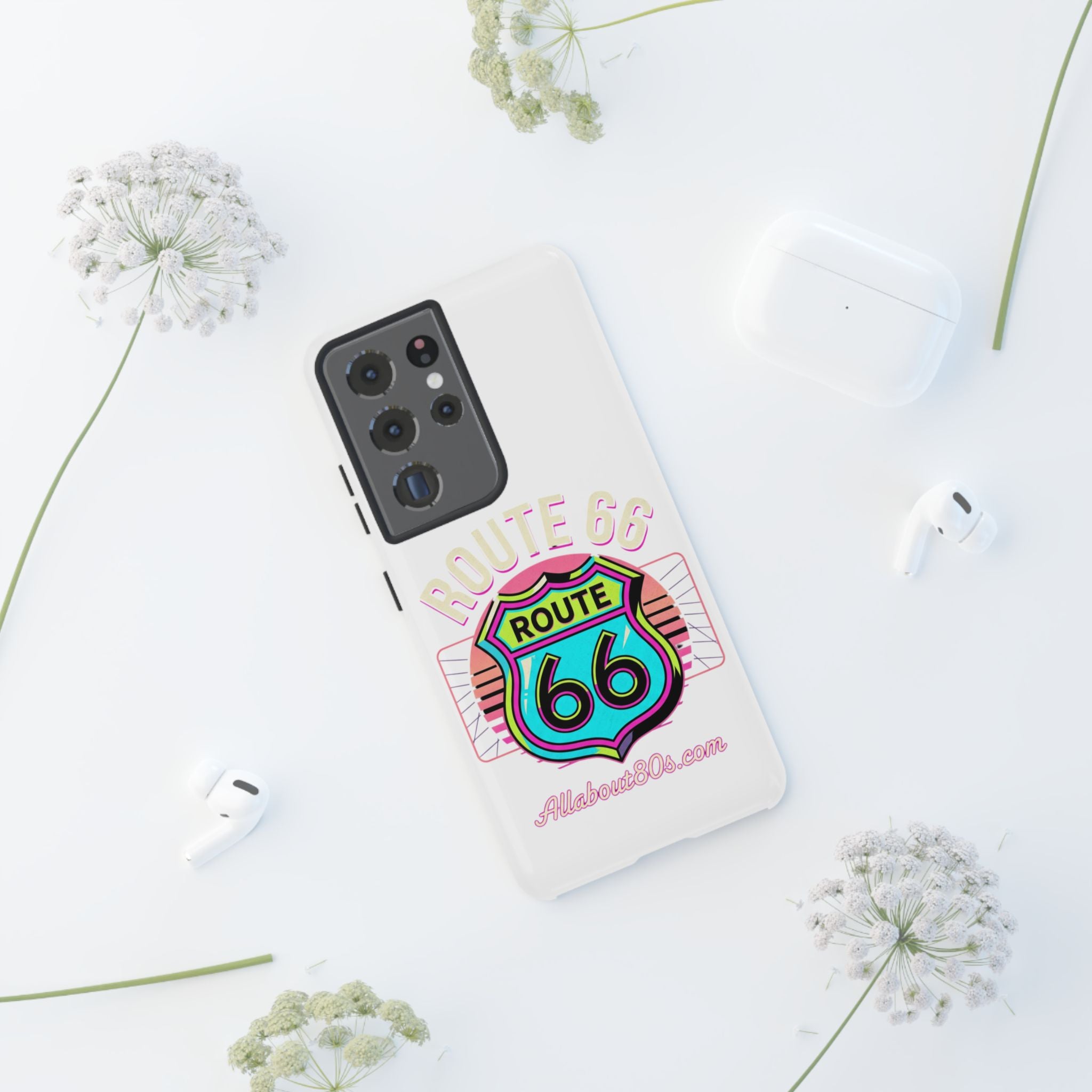 Route 66 Neon Phone Case — Retro Road Trip iPhone Cover