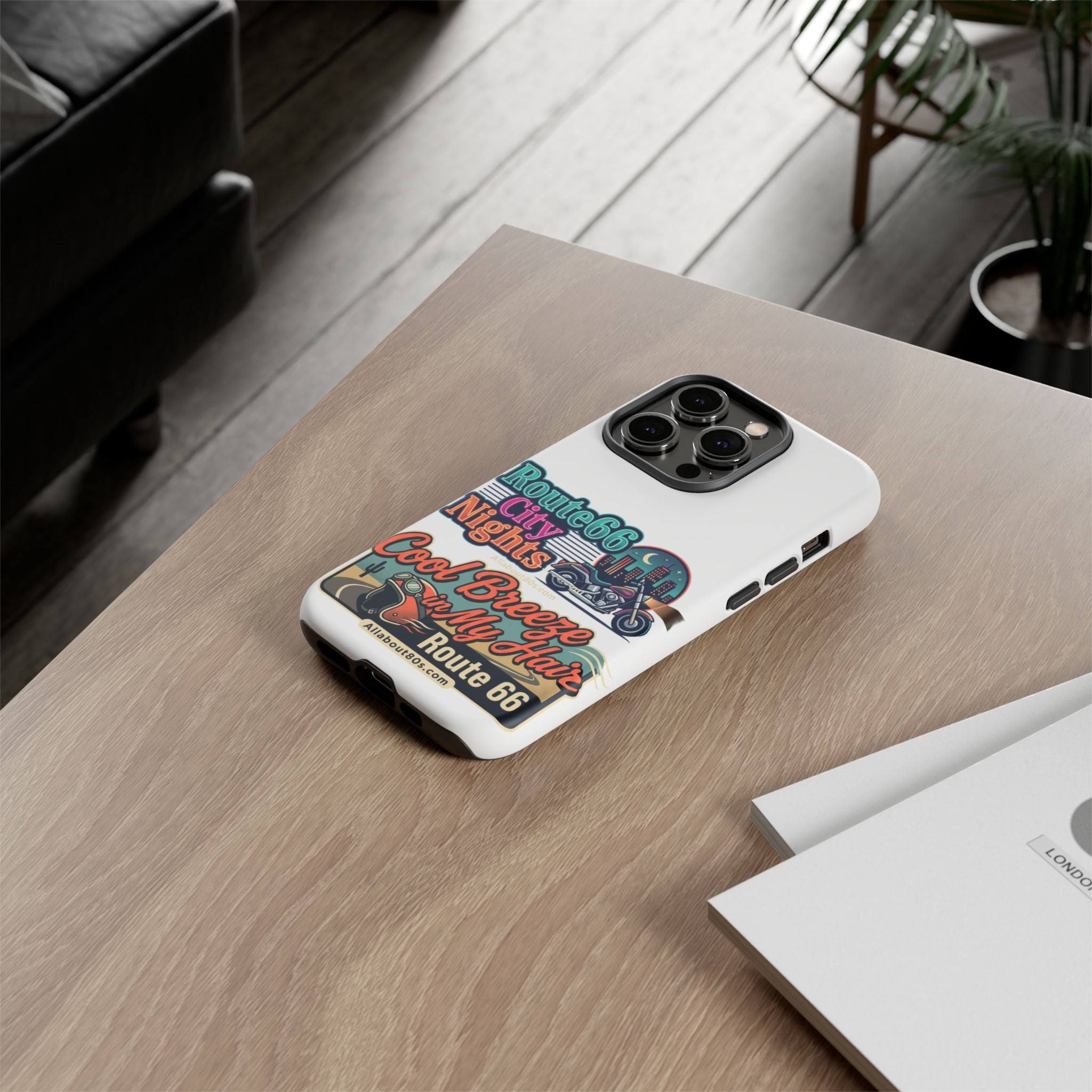 Phone Case — Route 66 City Nights Motorcycle Design