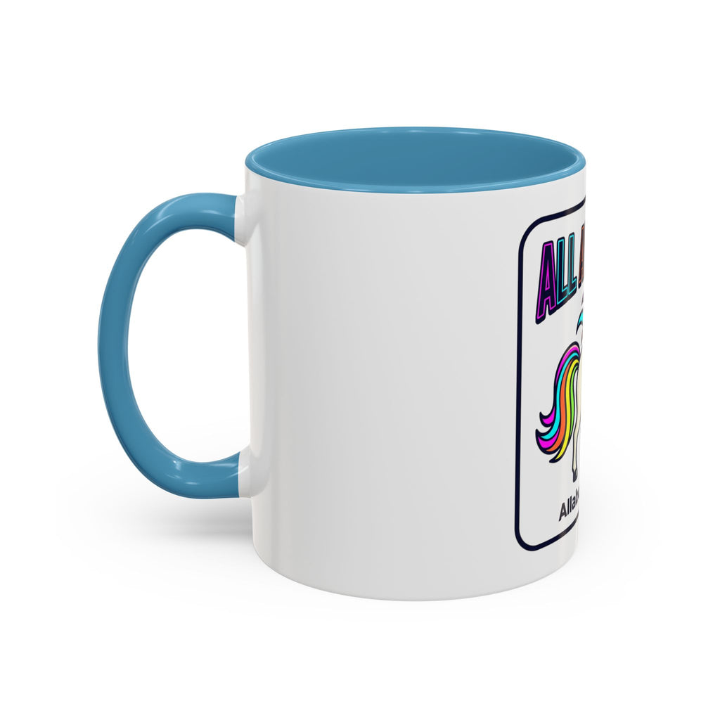 80s Unicorn Coffee Mug — Allabout80s Retro Rainbow Accent Mug (11/15oz)