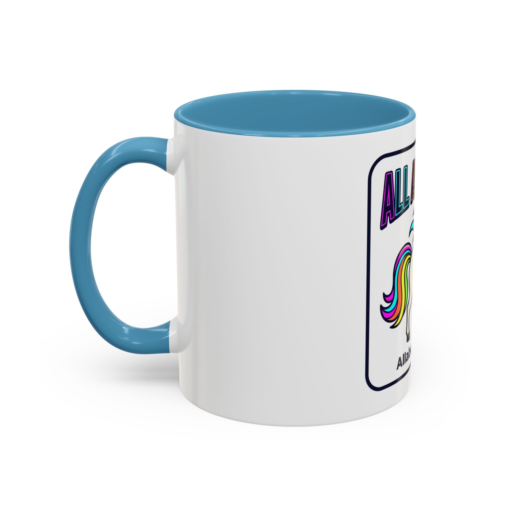 80s Unicorn Coffee Mug — Allabout80s Retro Rainbow Accent Mug (11/15oz)