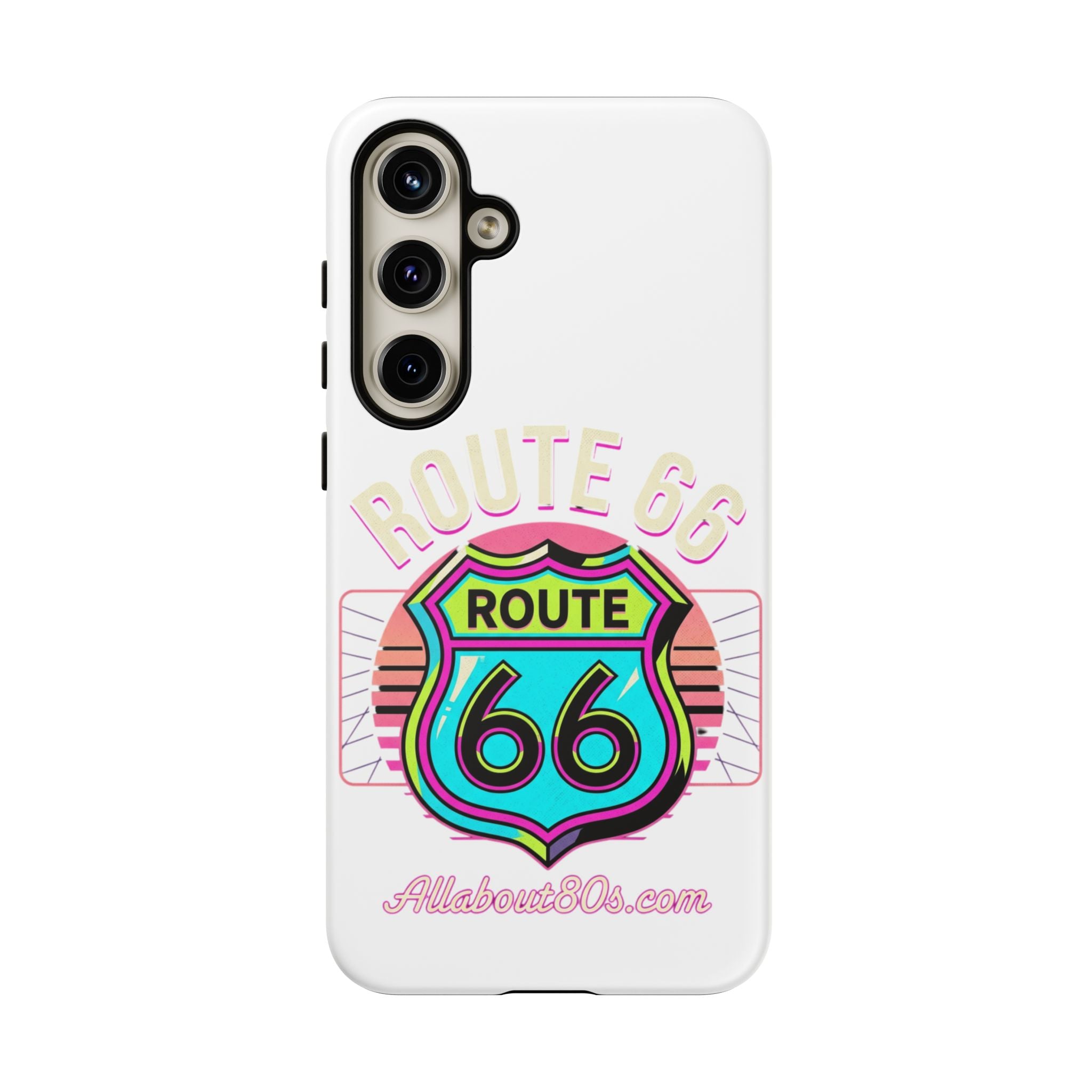 Route 66 Neon Phone Case — Retro Road Trip iPhone Cover