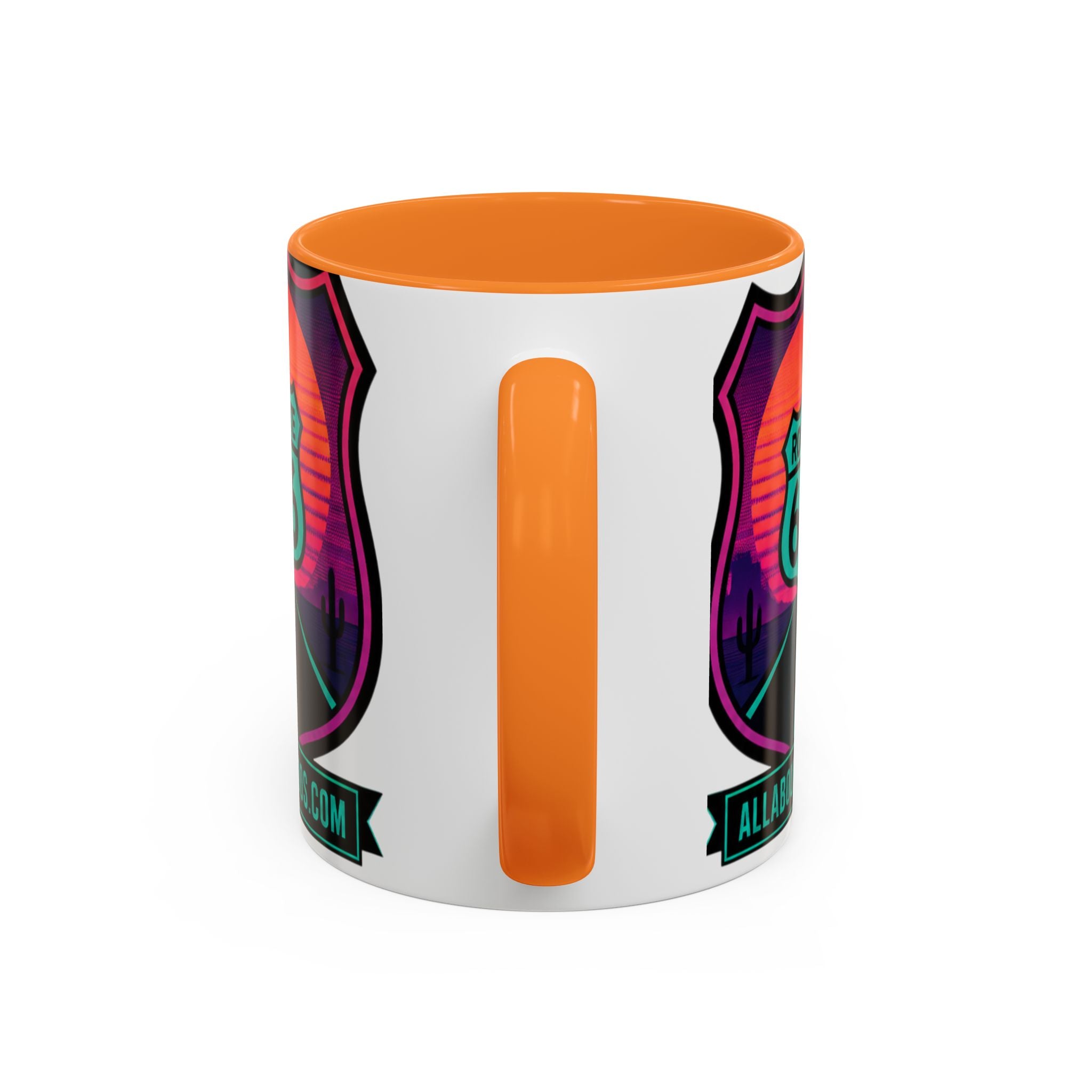 Route 66 Sunset Mug — Retro Neon Travel Coffee Cup (11oz & 15oz)