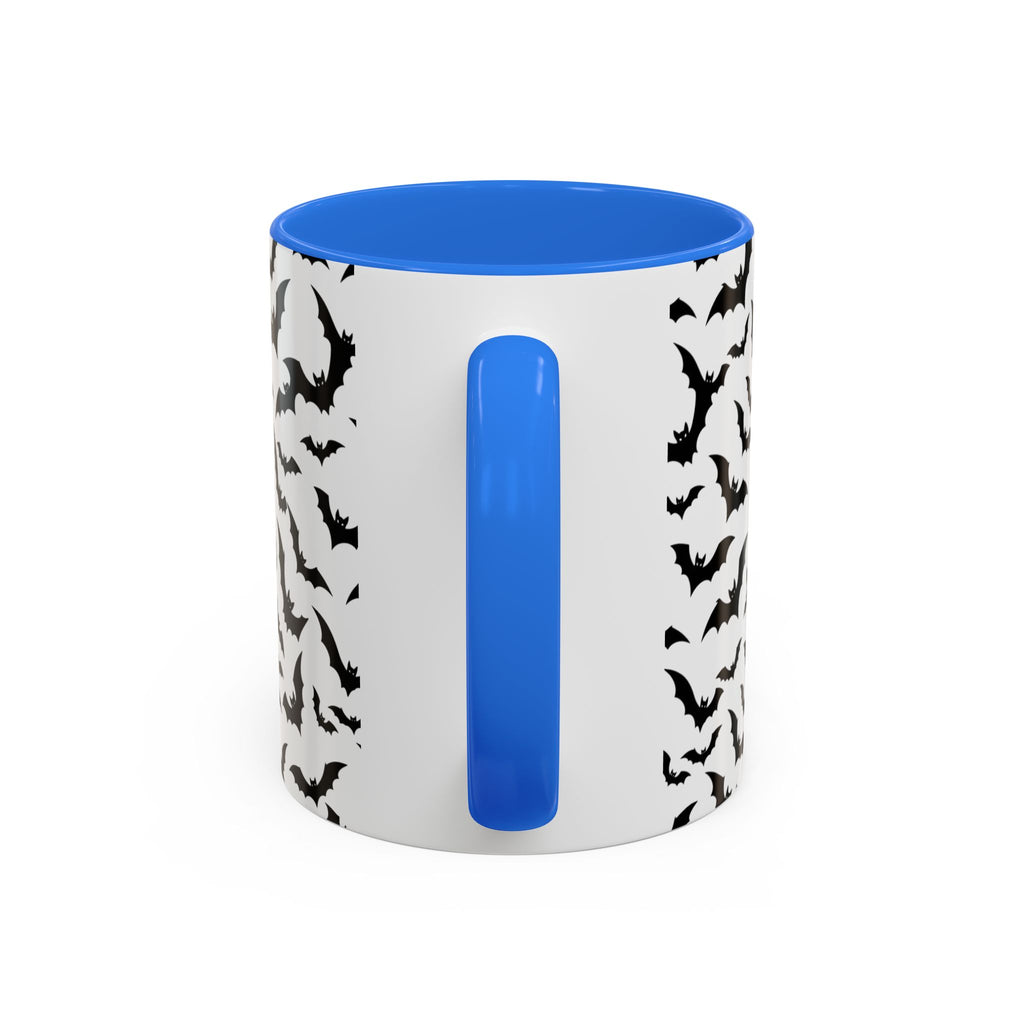 Halloween Haunted Castle Coffee Mug — Colorful Bat Pattern 11oz/15oz