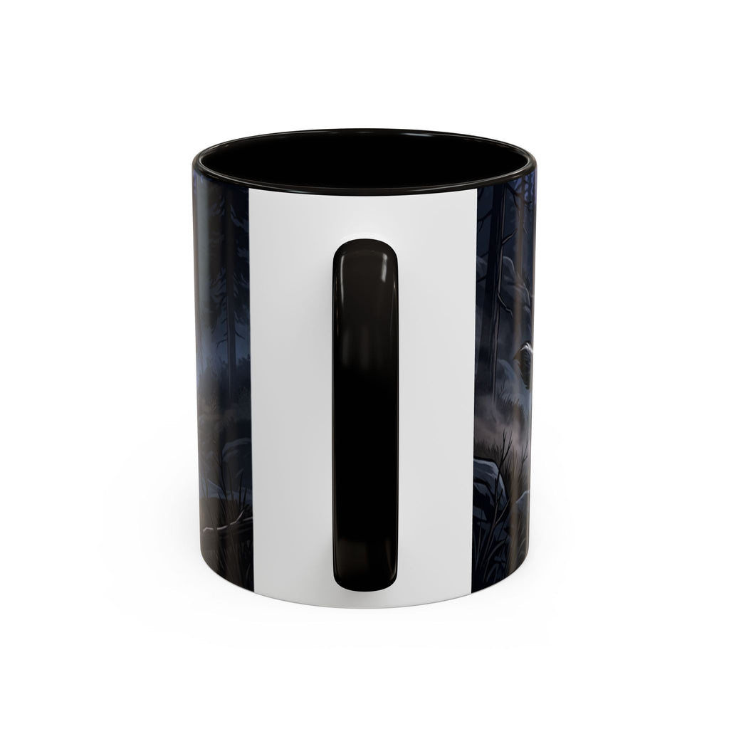 Wolf Pack Nightscape Mug — 11oz/15oz Scenic Black-Interior Coffee Cup