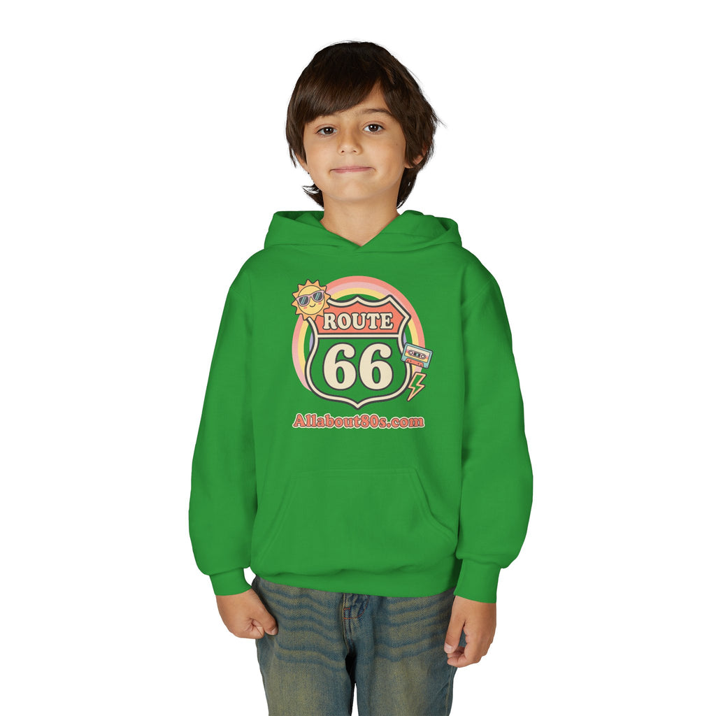 Route 66 Youth Hoodie — Retro Road Trip Graphic Sweatshirt