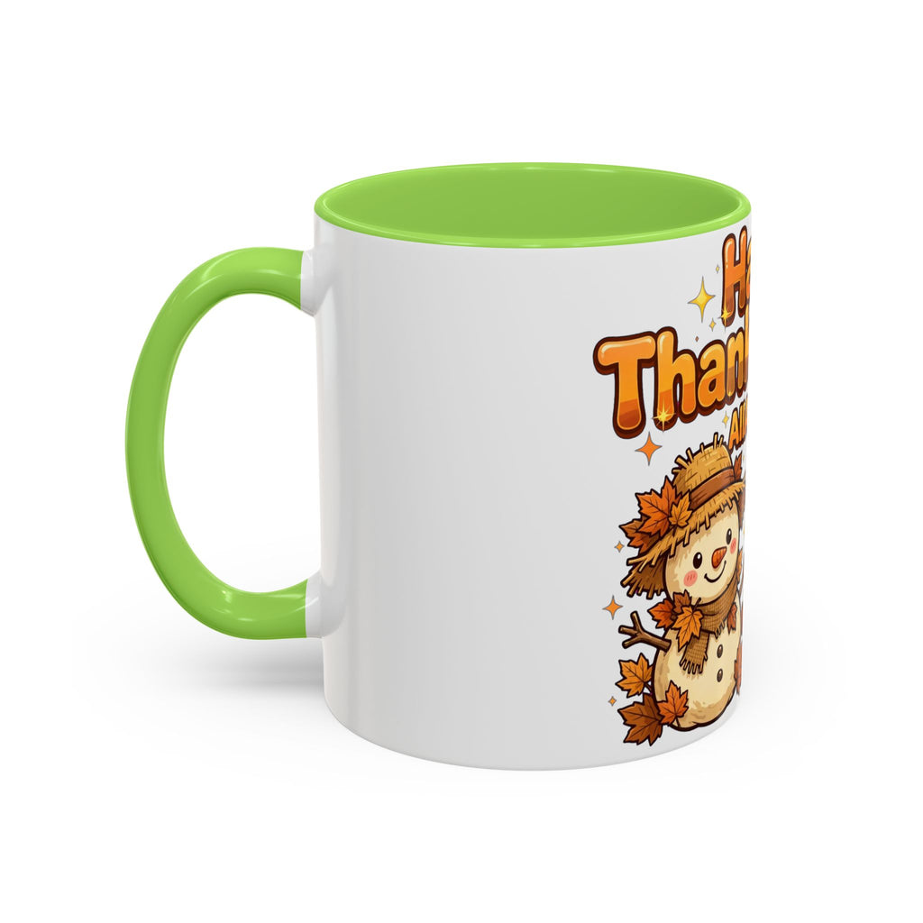 Happy Thanksgiving Pumpkin & Scarecrow Mug – Festive Fall Coffee Cup (11oz, 15oz)